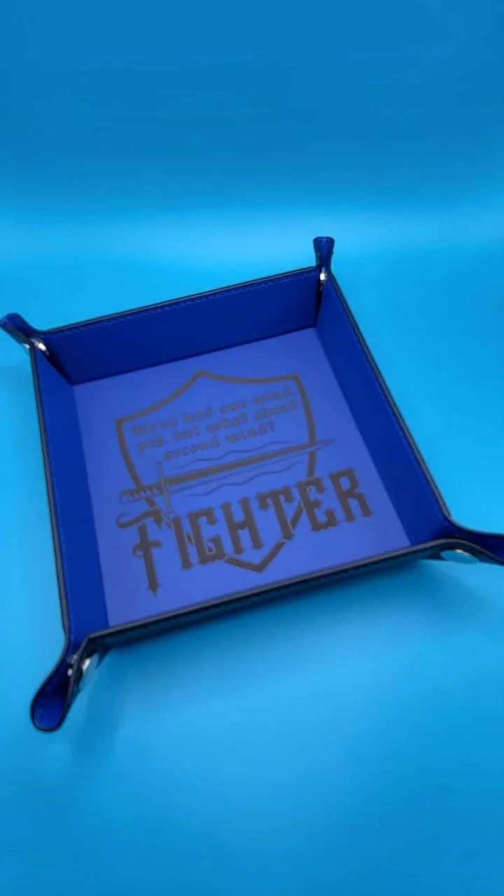 Fighter Folding Dice Tray - Royal Blue