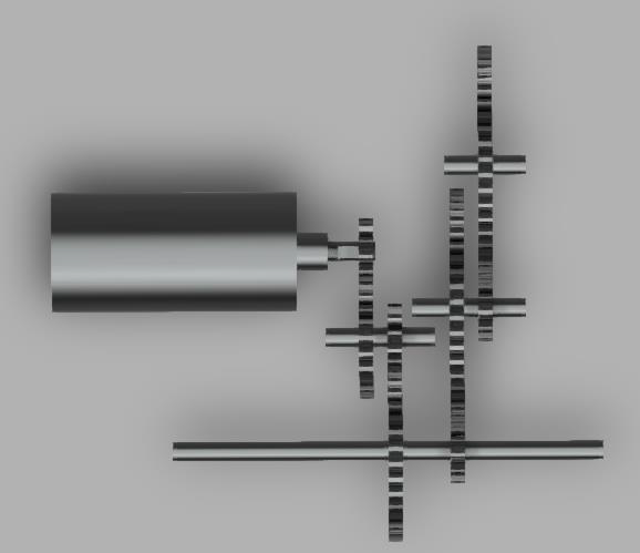 Gear System Layout with Shafts and Motor