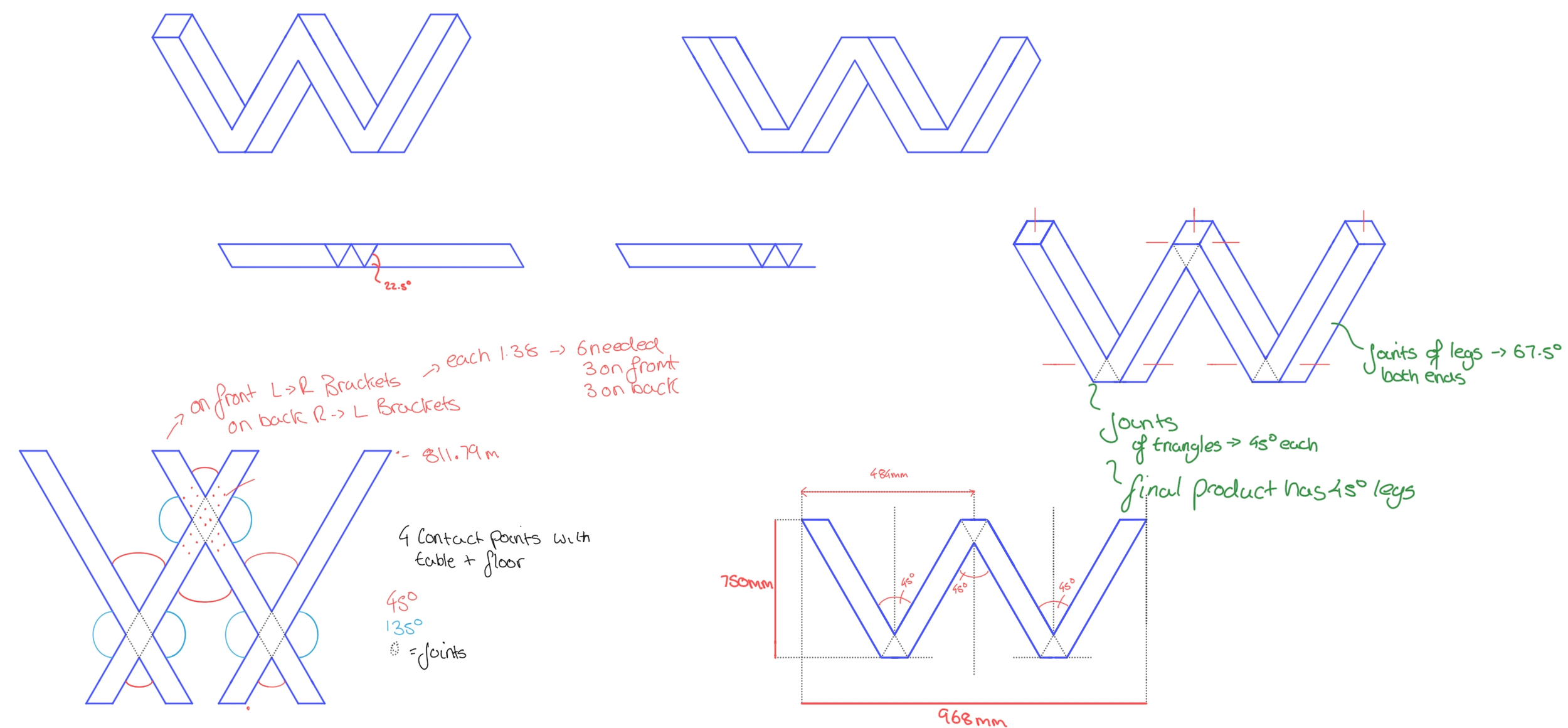 Desk Legs Sketches & Concepts