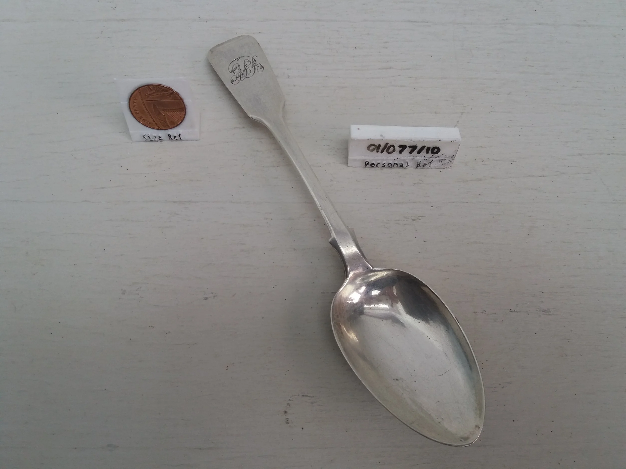 1863 | Large Silver Spoon with Engraved Handle - Charles Boyton II