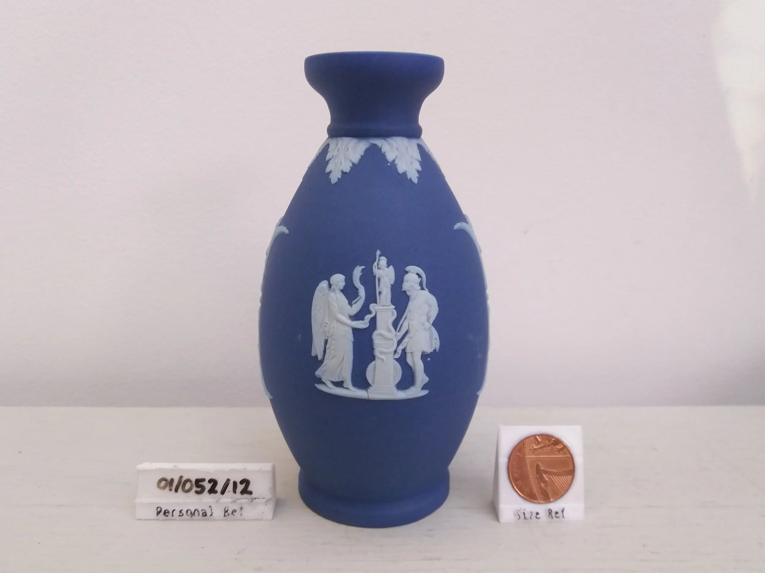 1950s | Wedgwood Jasperware Navy & White Ancient Greek Themed Vase