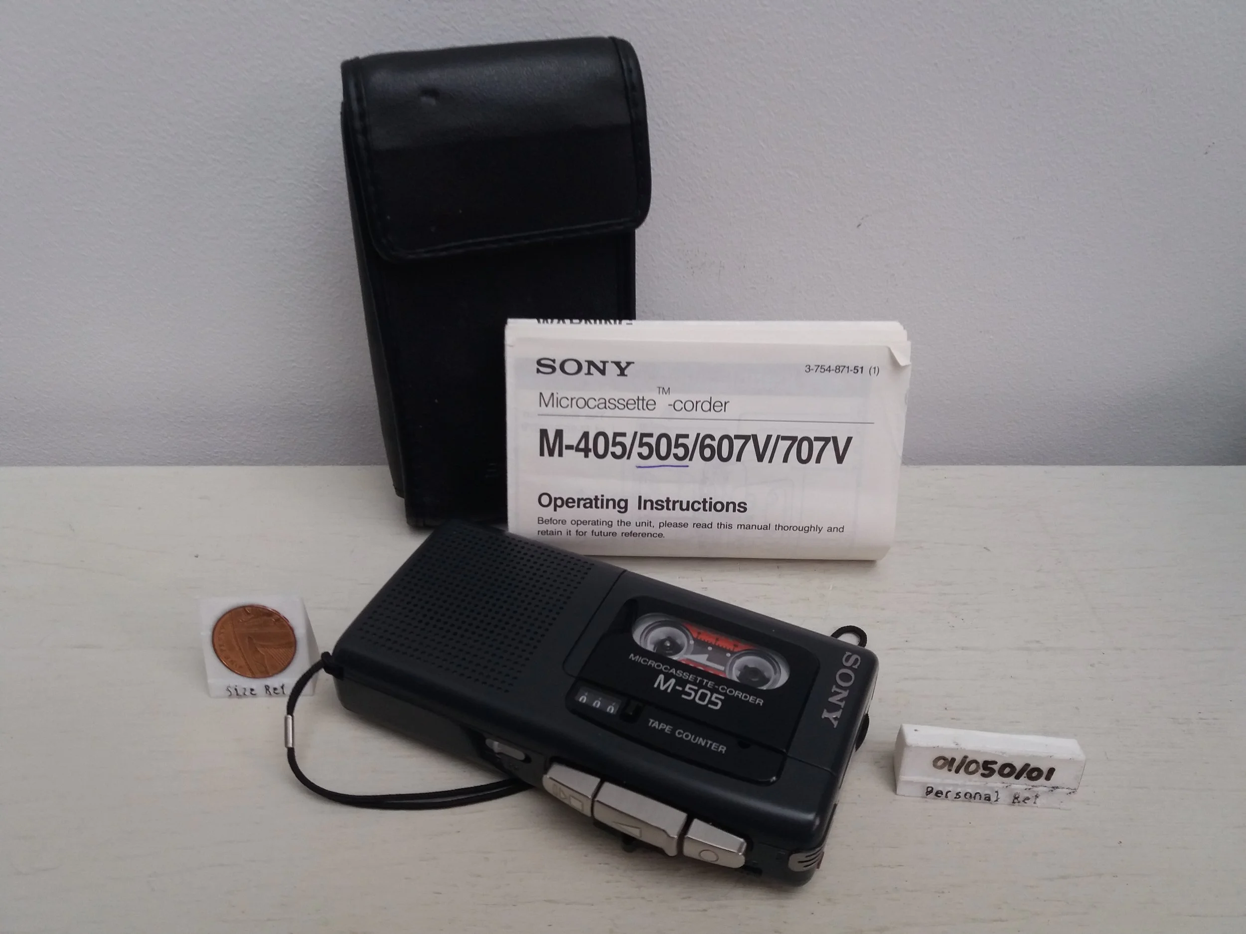 1992 | Sony Microcassette-corder M-505 Dictaphone, Case & Instructions
