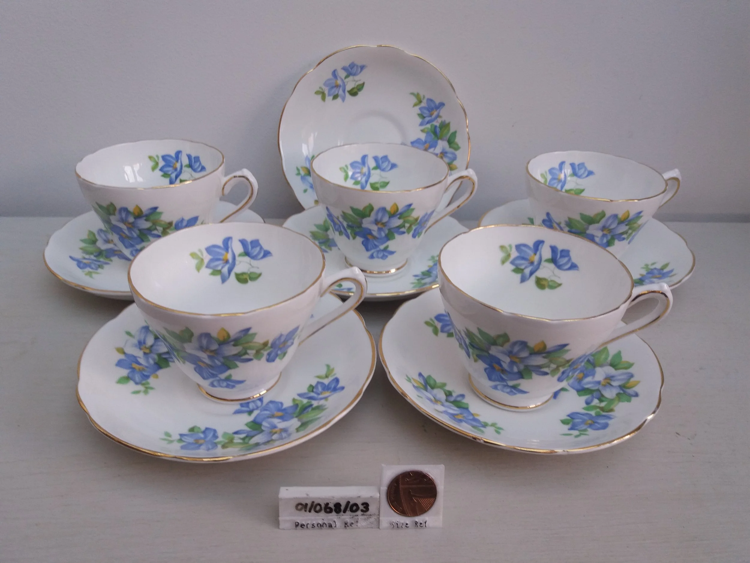 1930s - 1950s | 5x Grosvenor / Winston / Marlborough Teacups & 6x Saucers