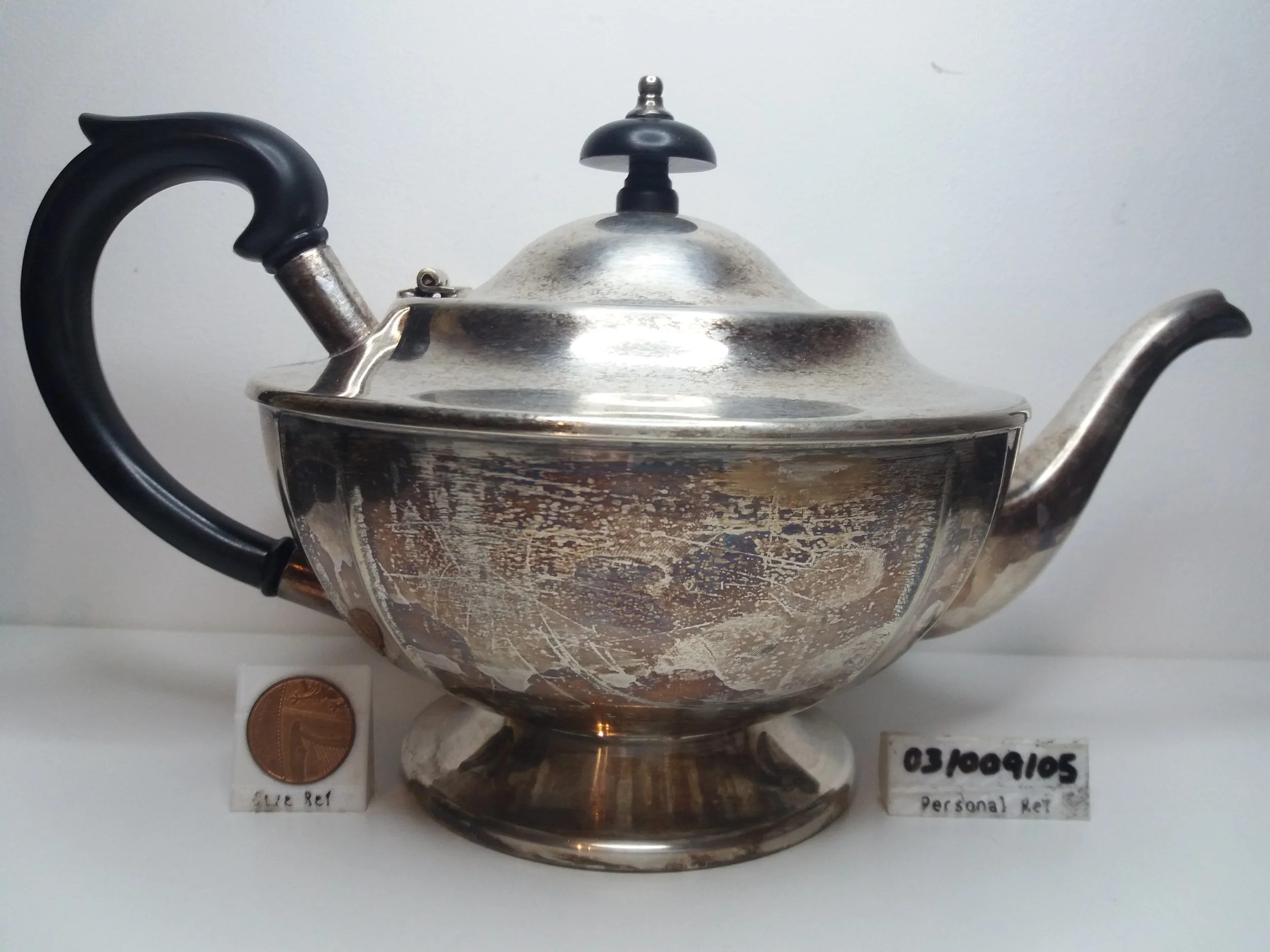 1910s - 1930s | Rustic Silver-Plate Teapot