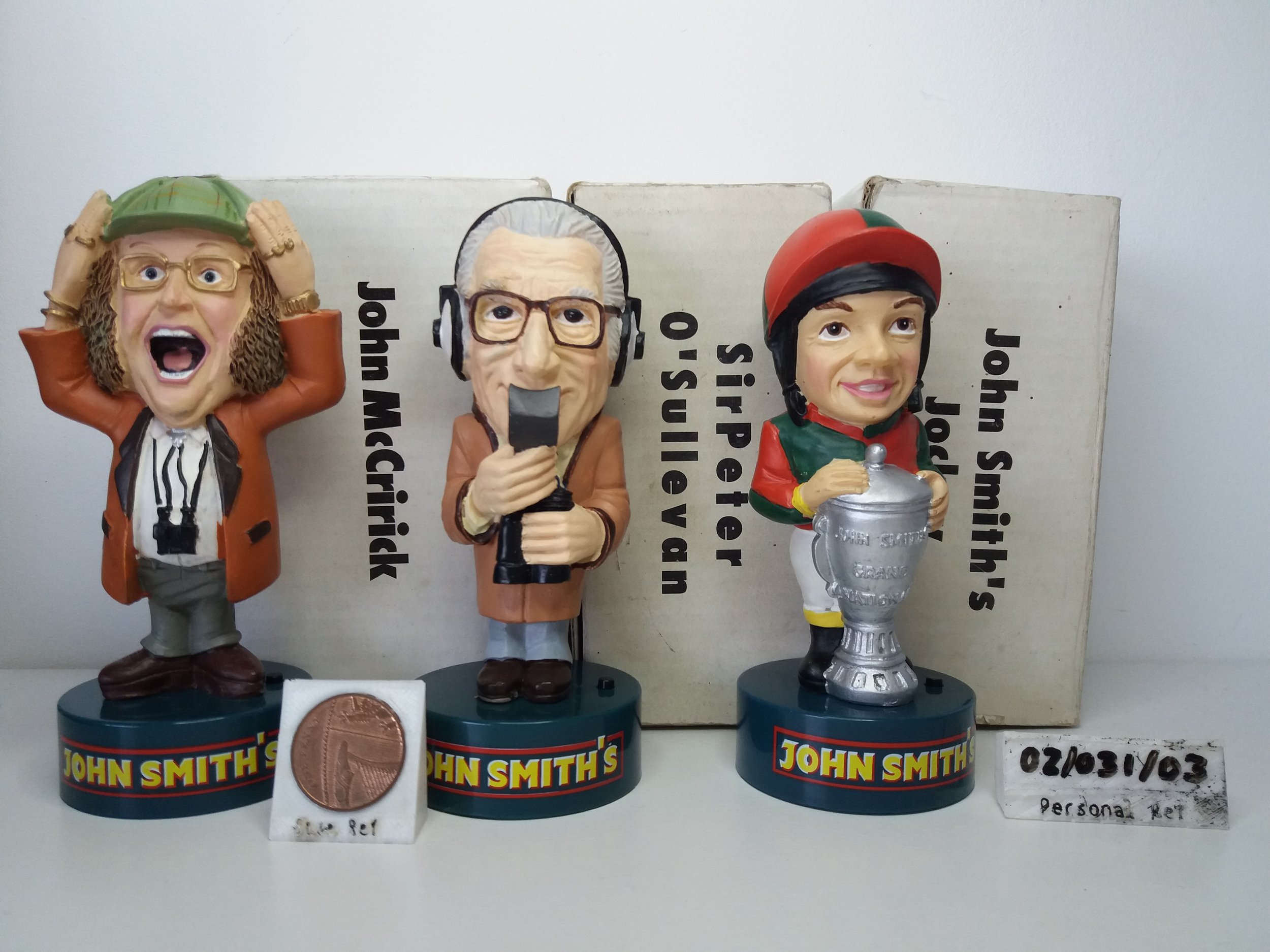 Lot of 3x John Smith's Grand National Talking Figures (Boxed)
