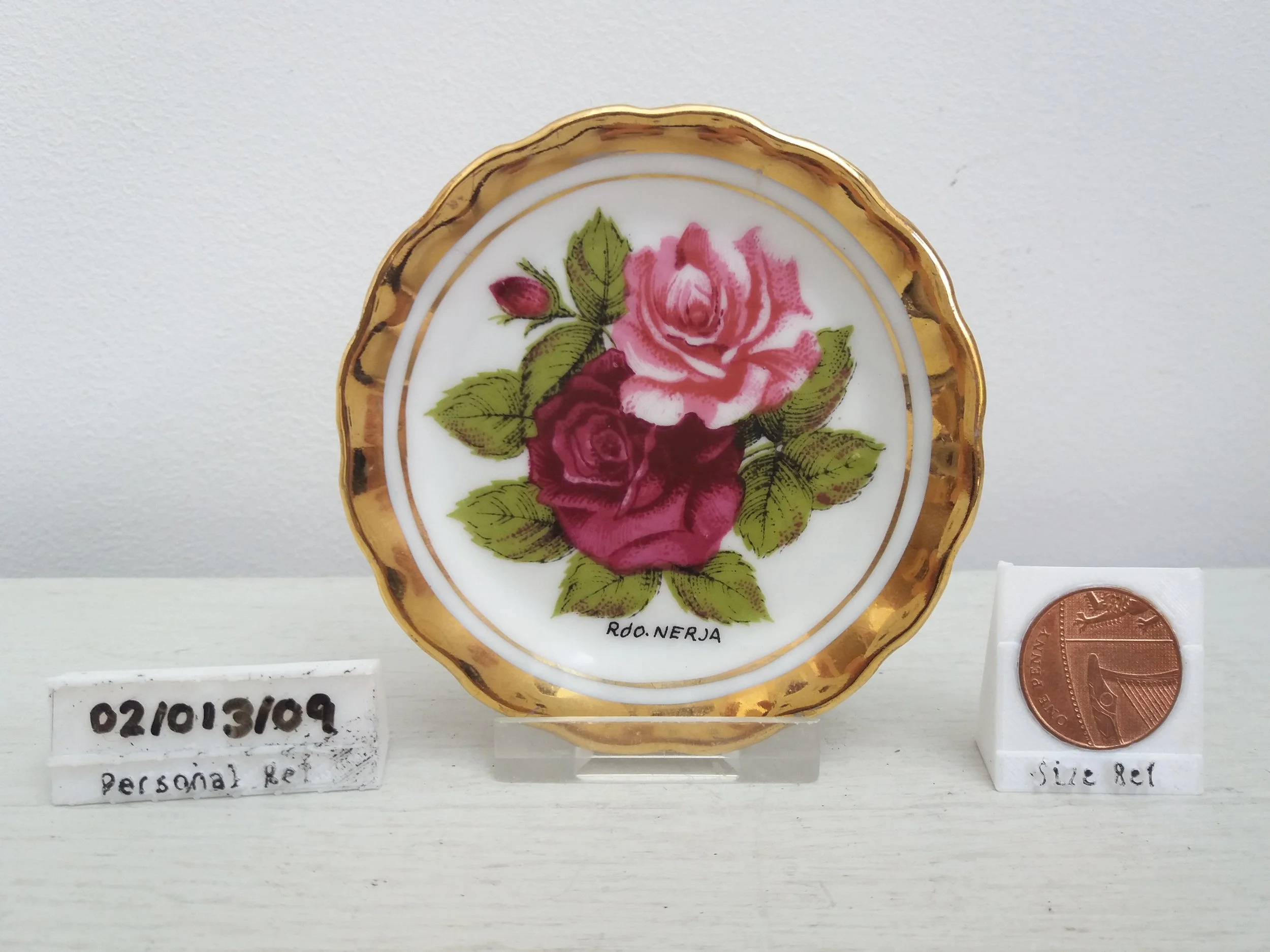 Spanish Pink Rose Trinket Dish