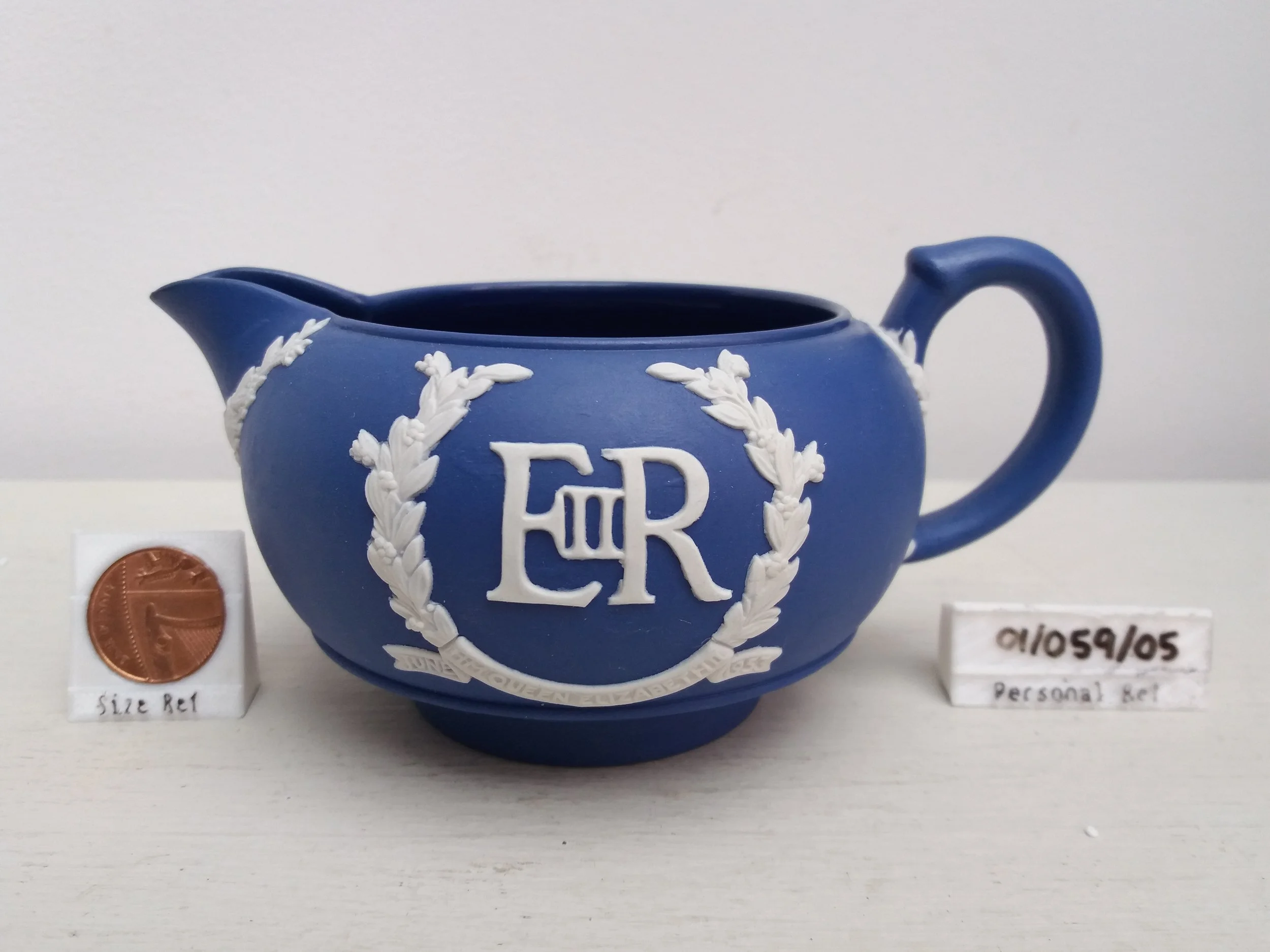 1953 | Wedgwood Jasperware Queen Elizabeth II Coronation Cream Jug (light damage)