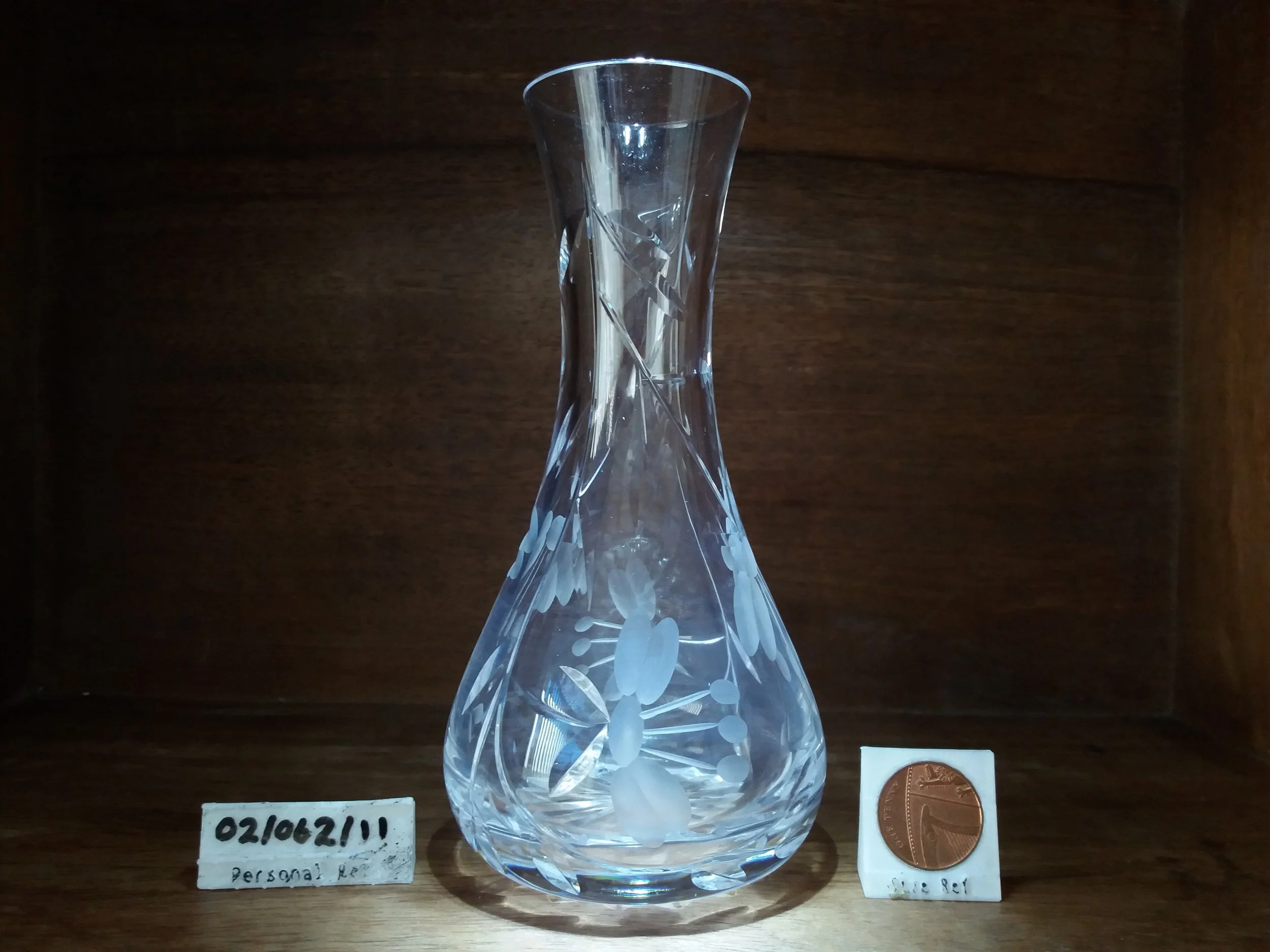 1970s | Floral Etched Glass Vase