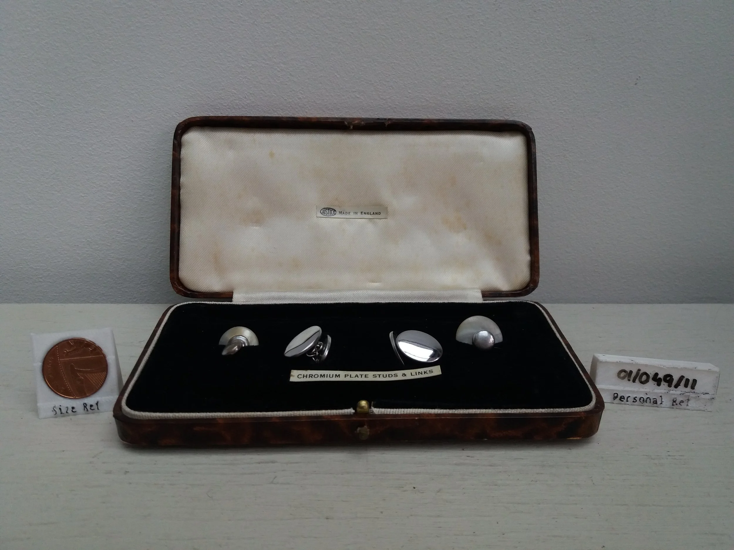 1930s / 1940s | Chrome Plate Studs & Links in Case