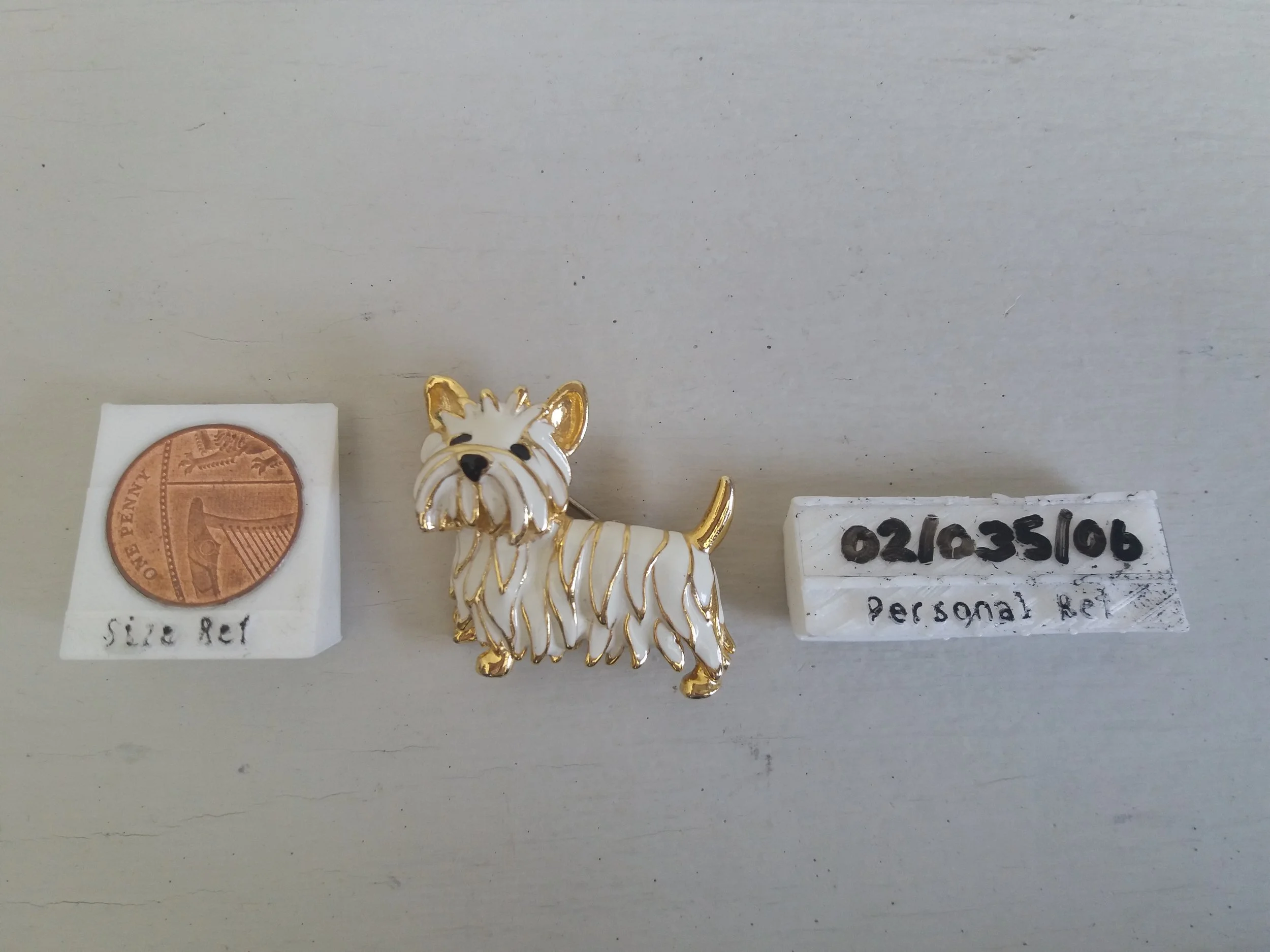 1990s / 2000s | White Terrier Brooch