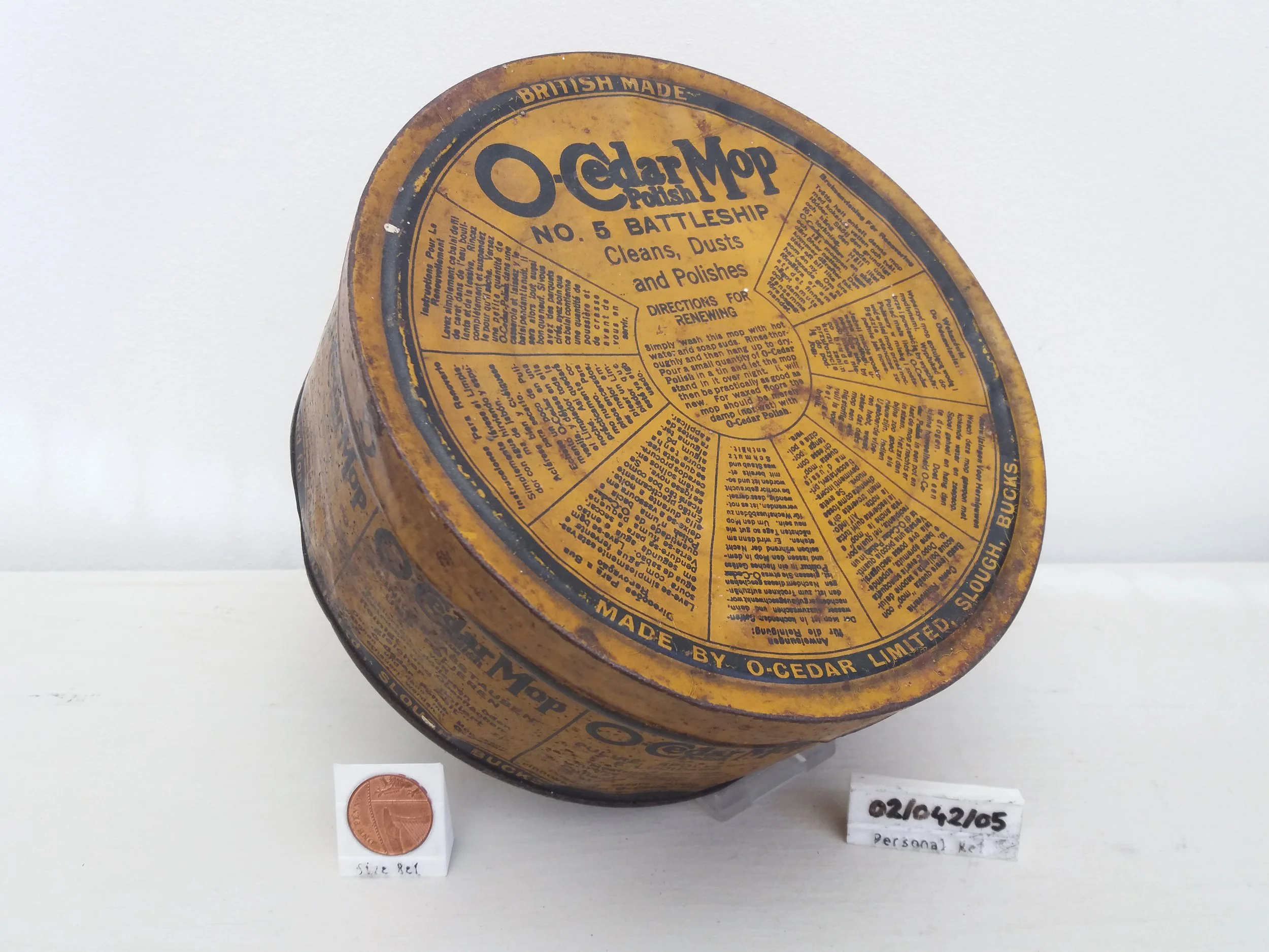 1920s | O-Cedar Mop No. 5 Battleship & Tin