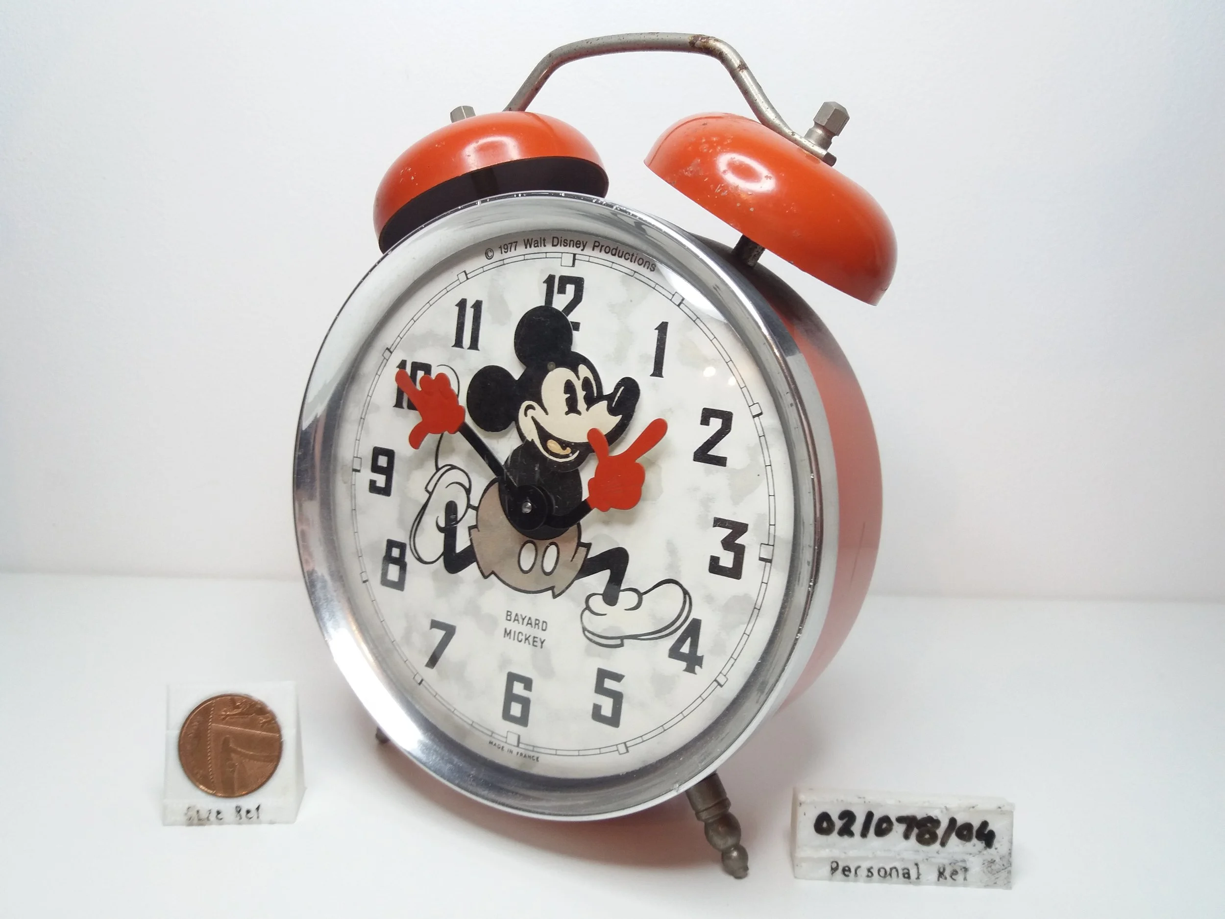 1977 | Bayard Mickey Mouse Mechanical Alarm Clock (Works Beautifully)