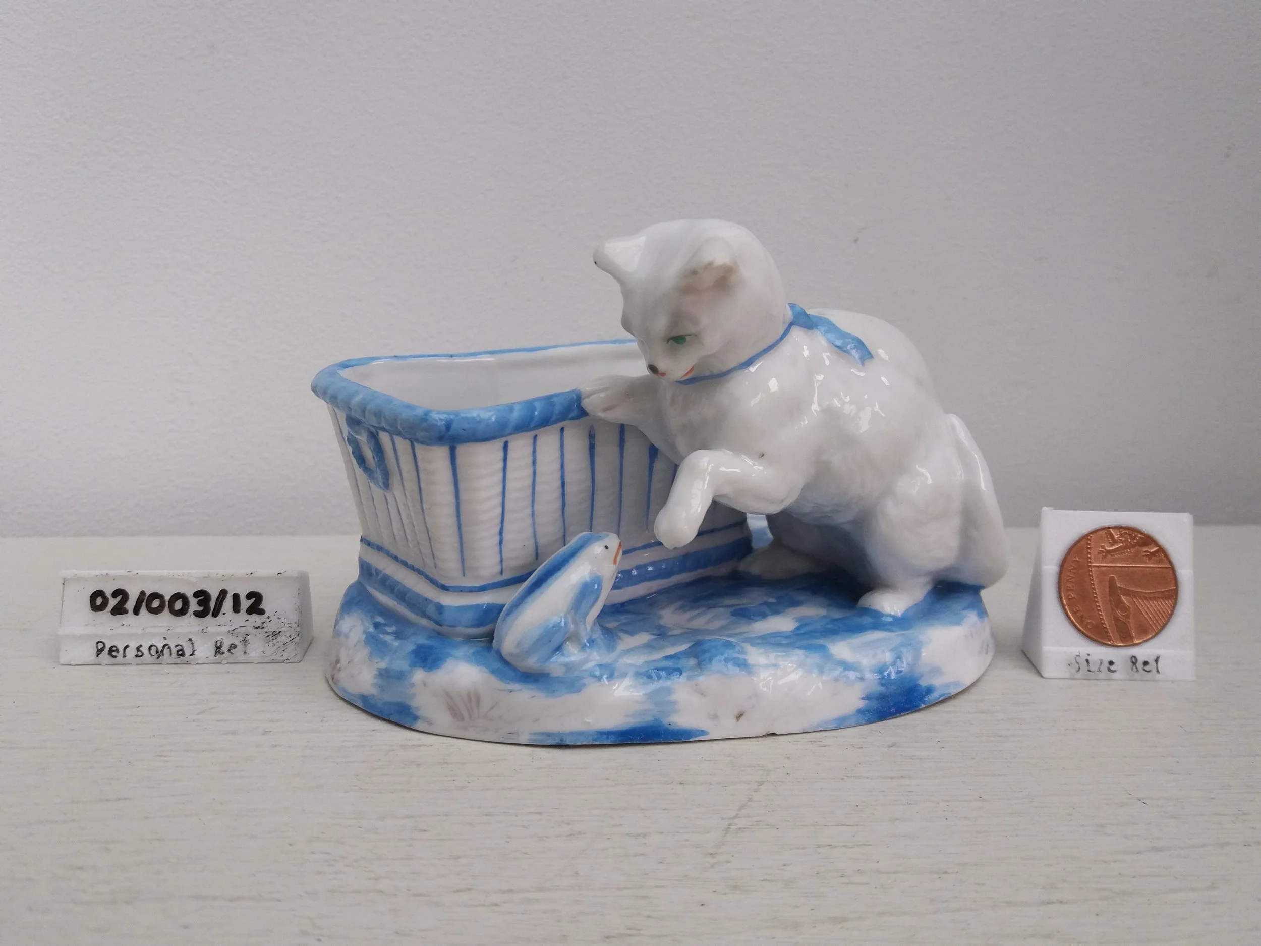 1870s - 1900s | Cat & Frog Matchstick Holder (light damage)