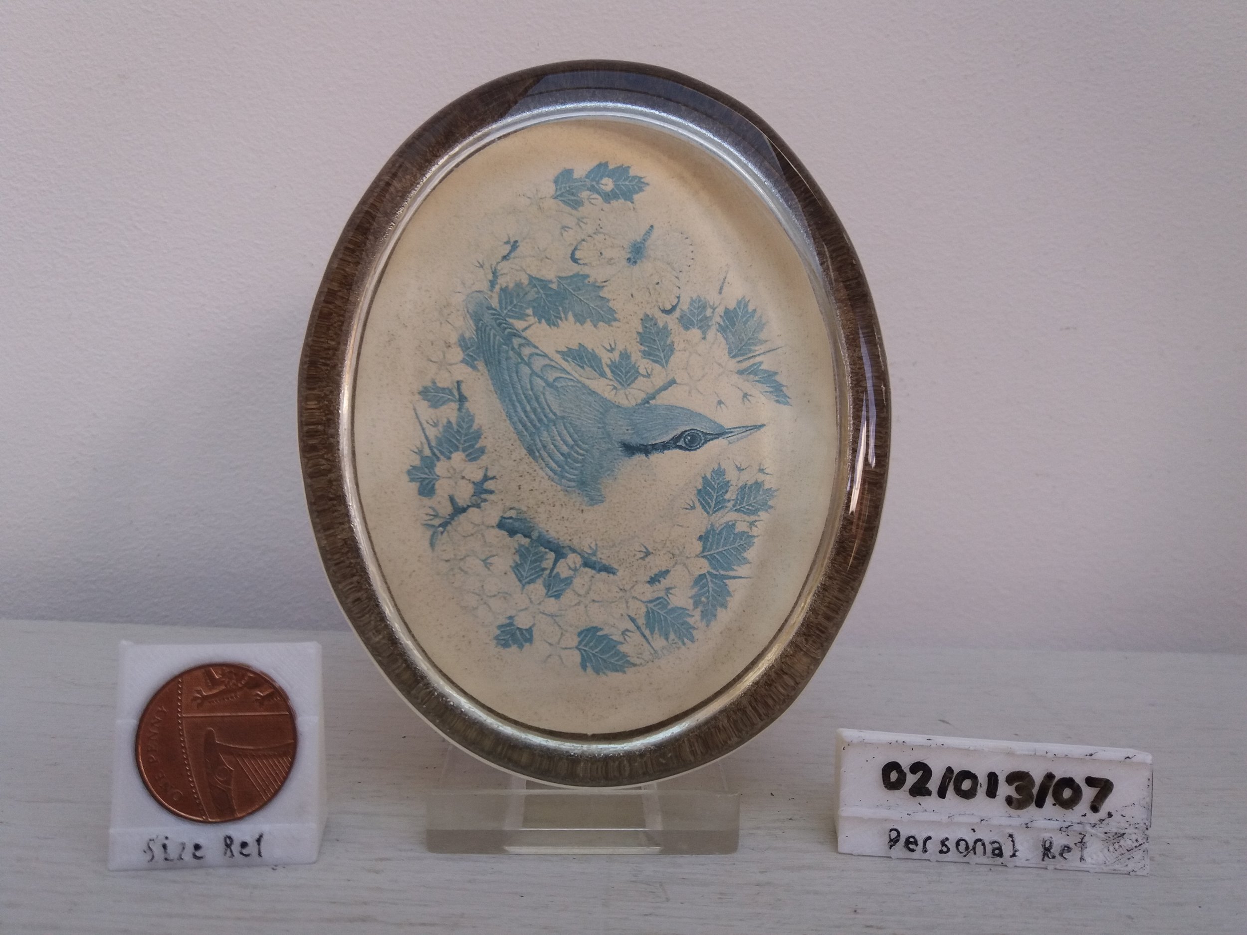 1978 | Nuthatch among Hawthorn with Orange Tip Butterfly Paperweight