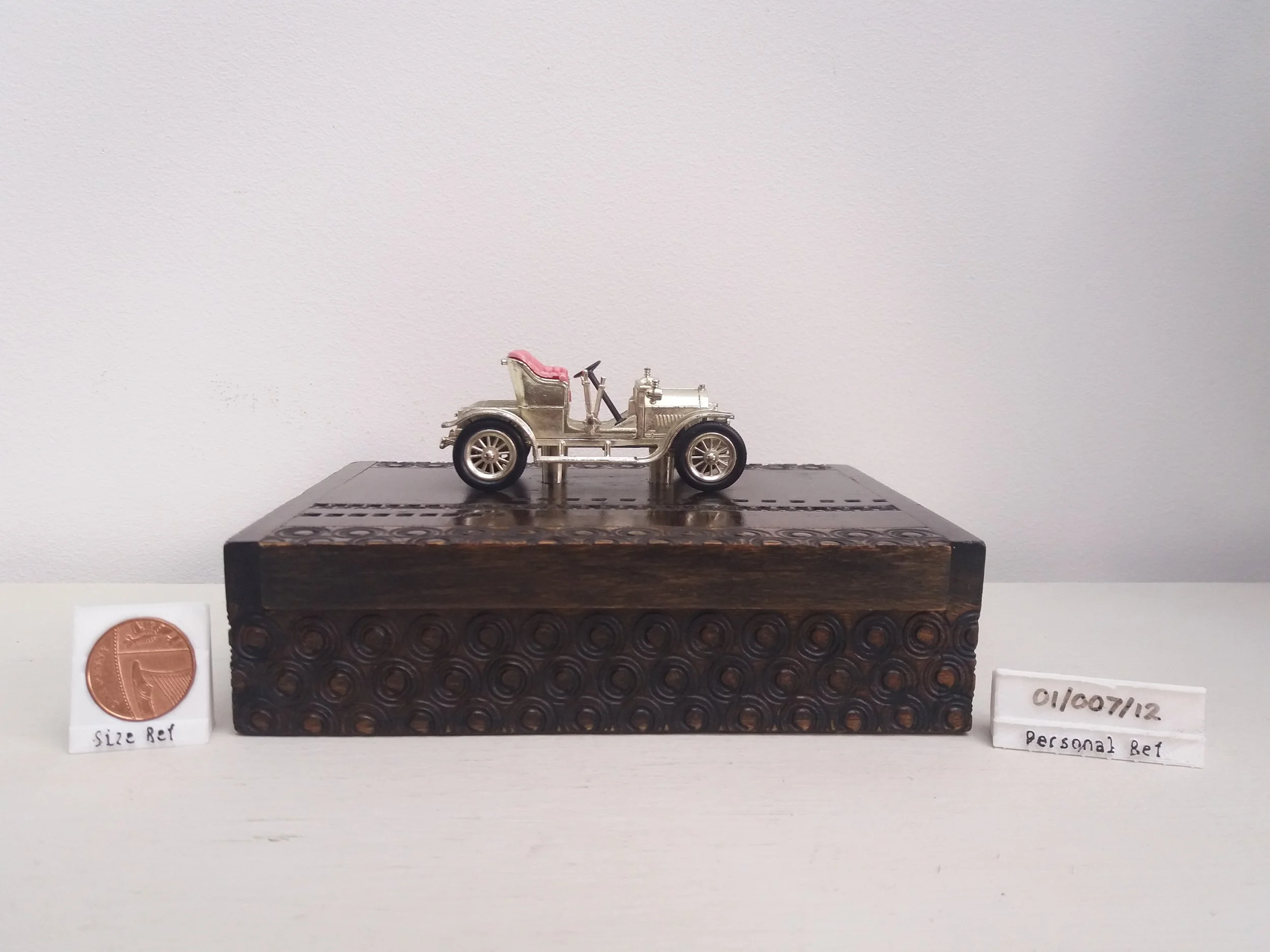 #Y-4 - 1909 Opel Coupe Carved Wooden Box - Matchbox Models of Yesteryear