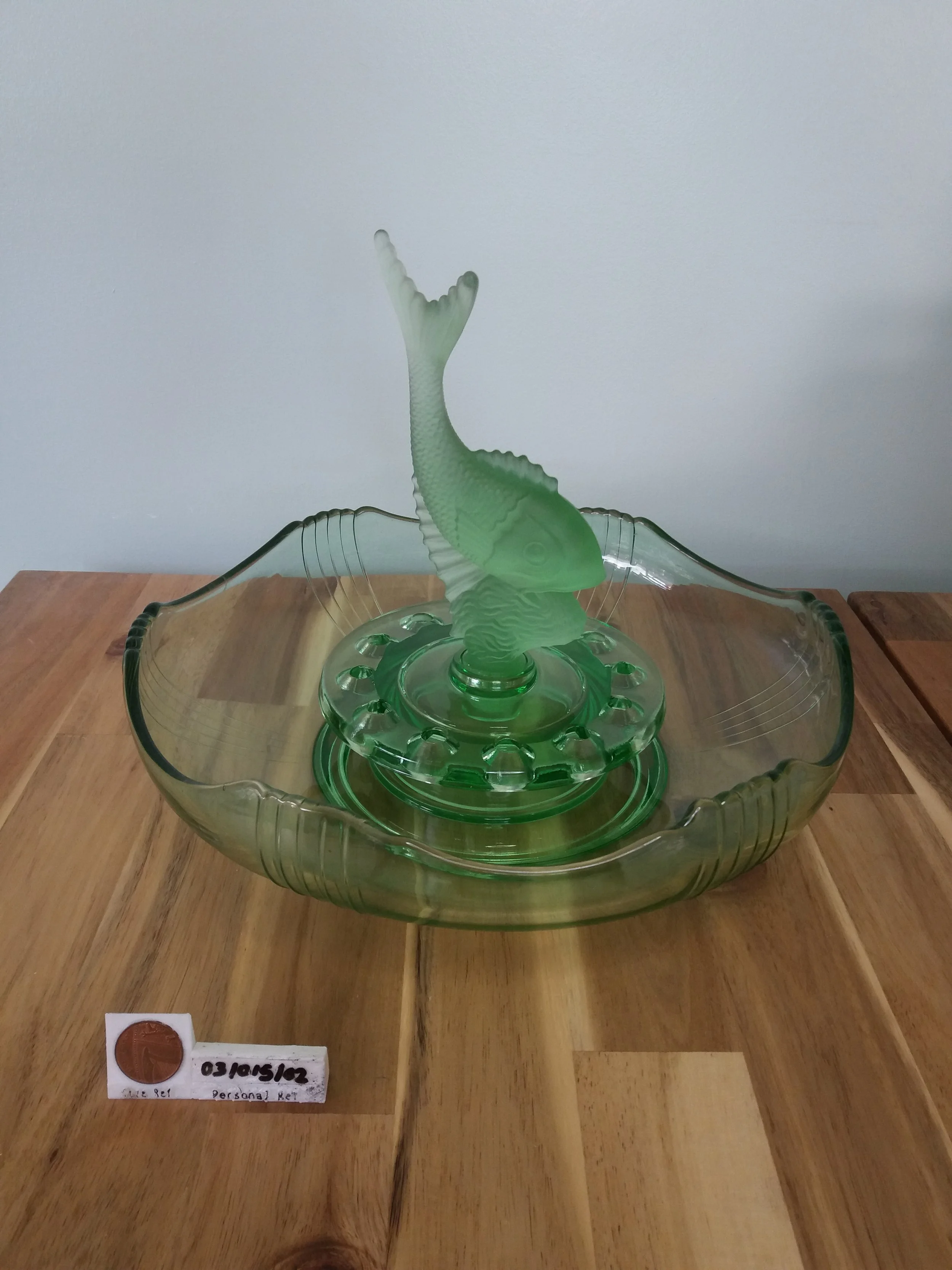 1930s | Josef Inwald Art Deco Green Glass Centrepiece