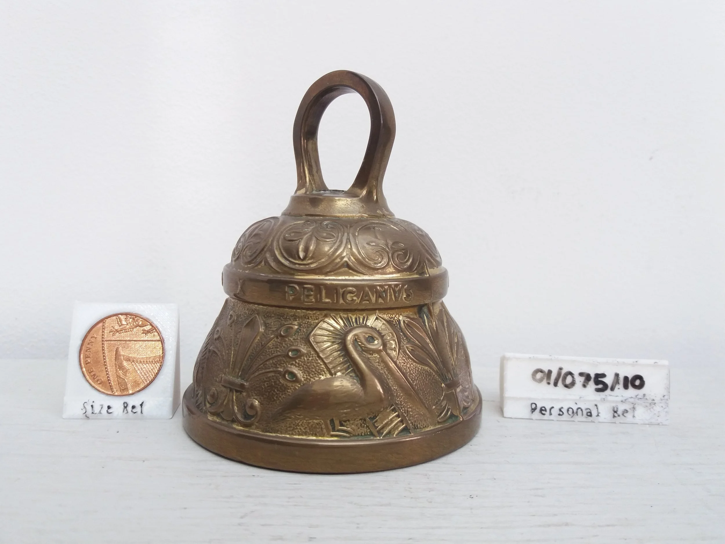 1900s - 1940s | Christian Brass Sanctuary Bell - AGNVS X PELICANVS LEO X AQVILA