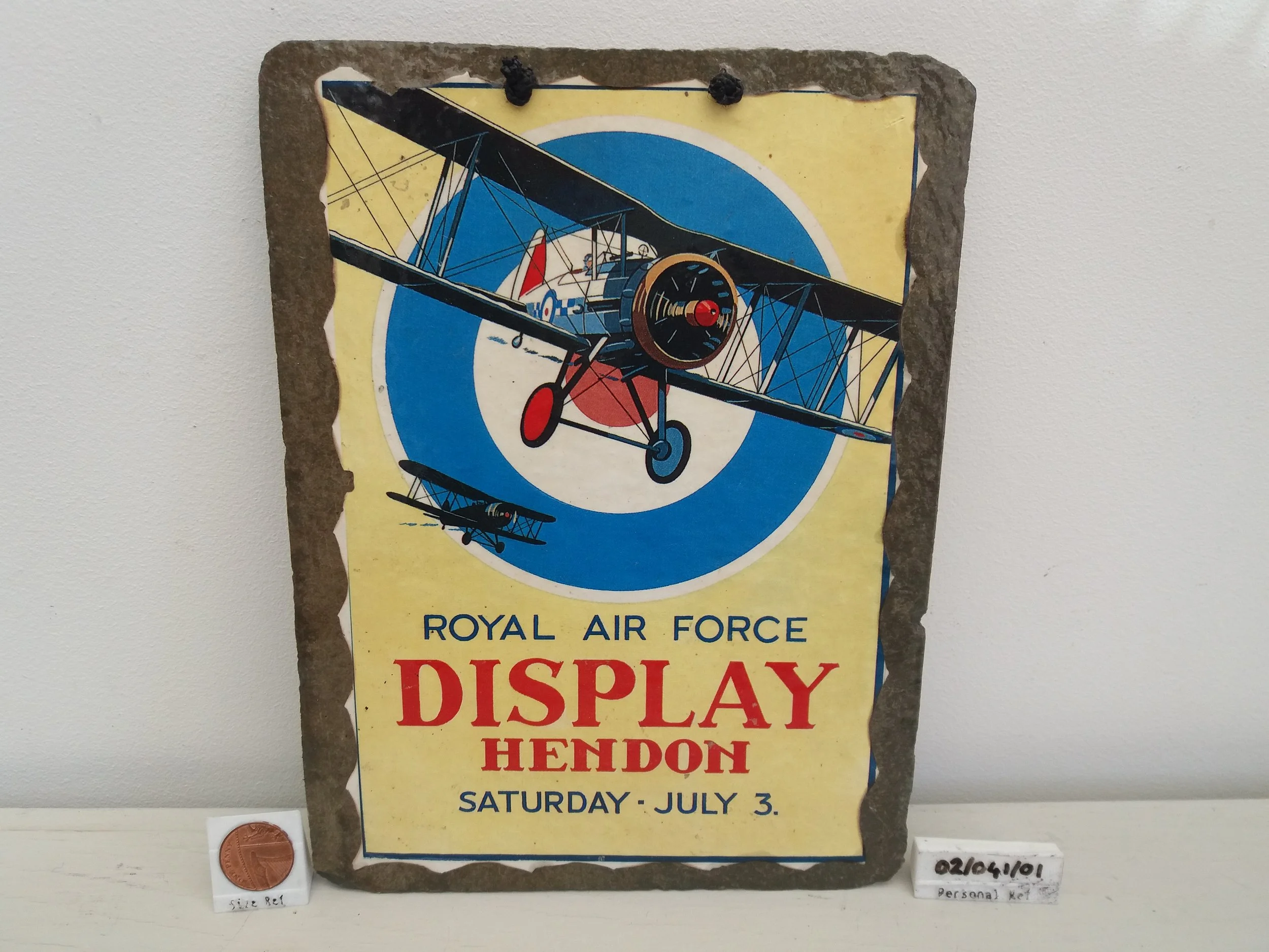 RAF Display Decoupage Slate Reproduction Picture