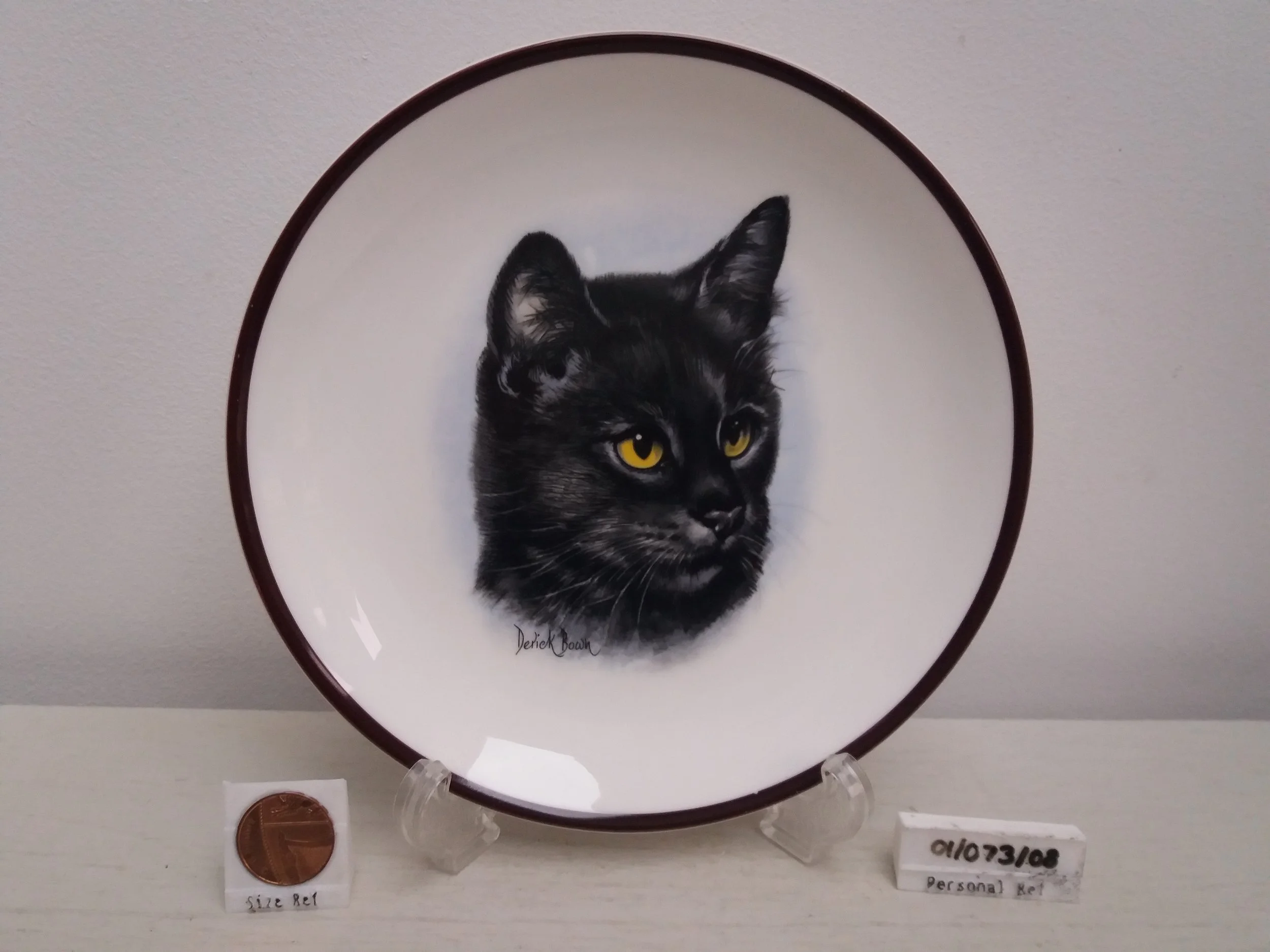 1990s | Coalport Black Cat Plate - Derick Brown