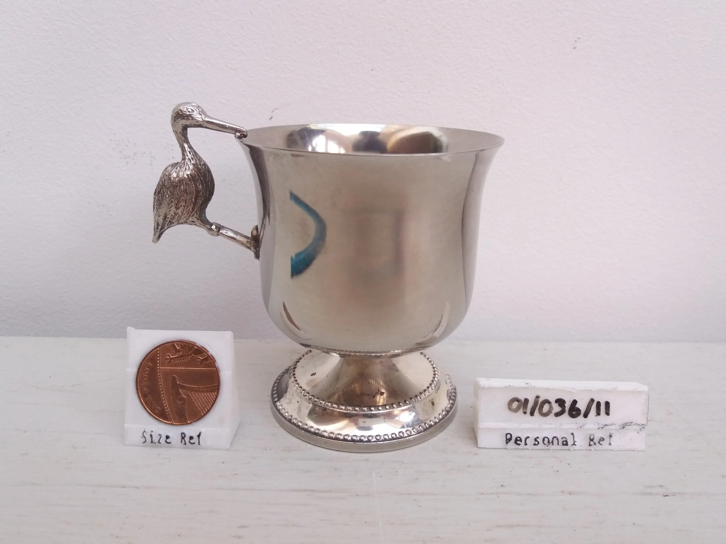 1980s / 1990s | Christening Cup with a Stork Handle