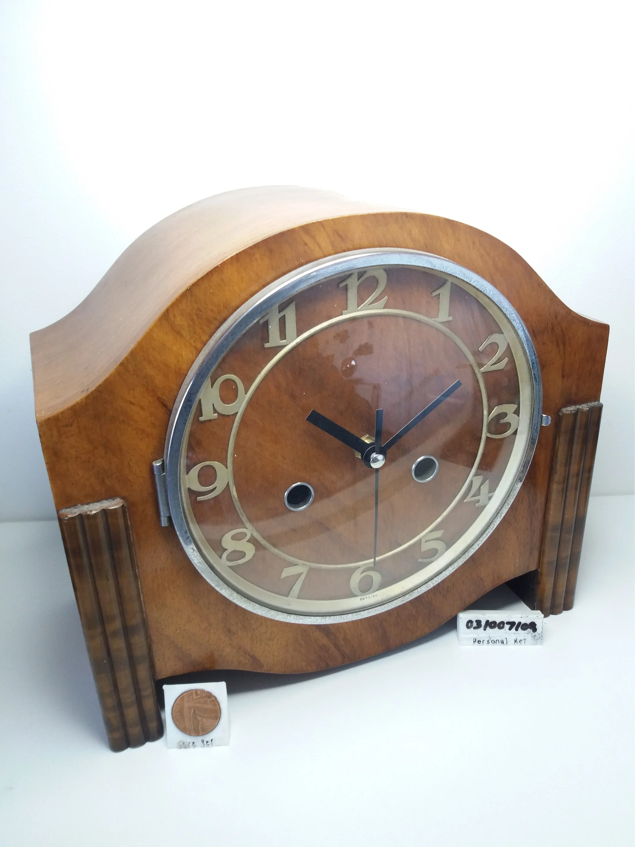 Art Deco Mantle Clock with Modern Battery Mechanism