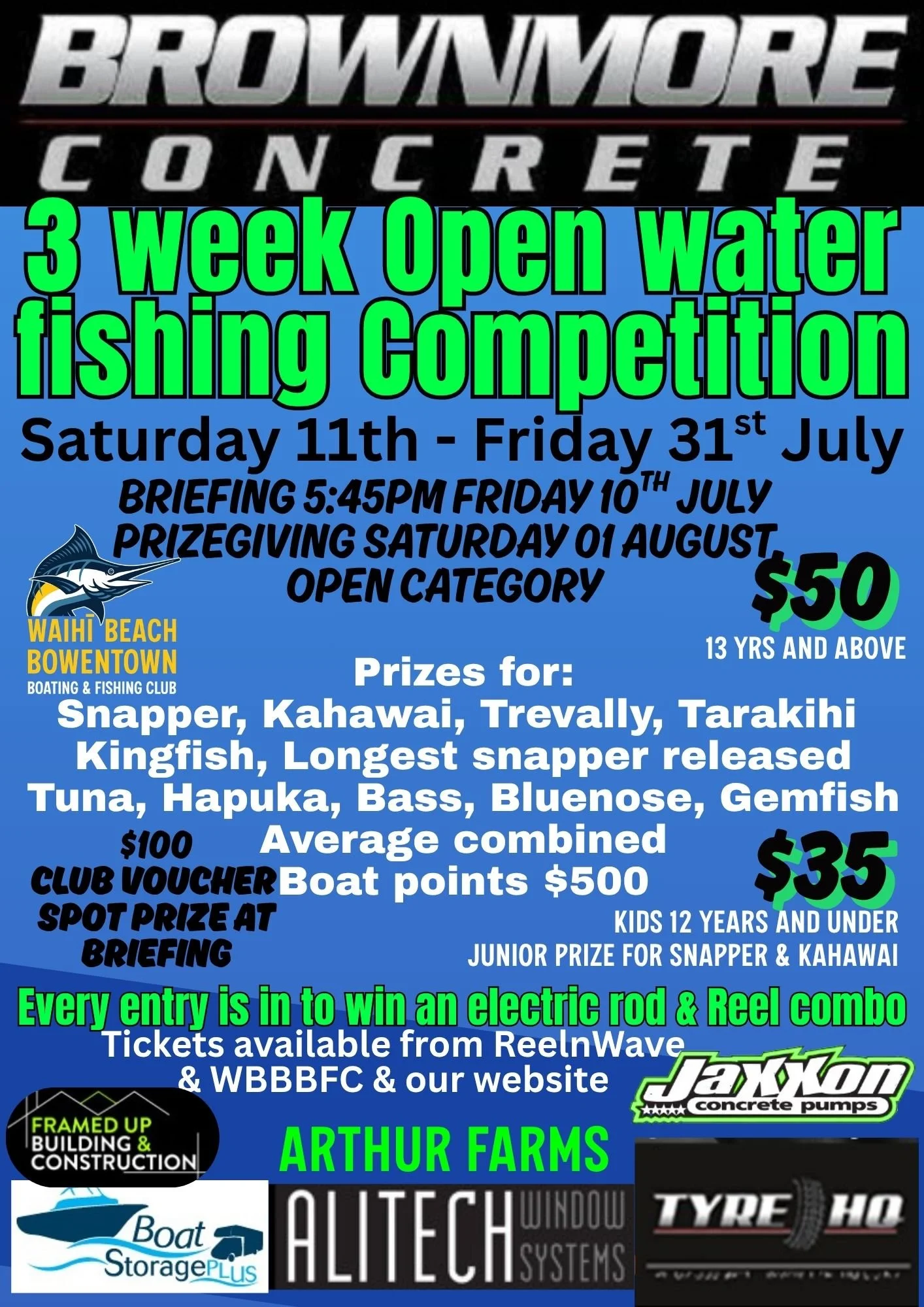 Brownmore concrete fishing comp ticket