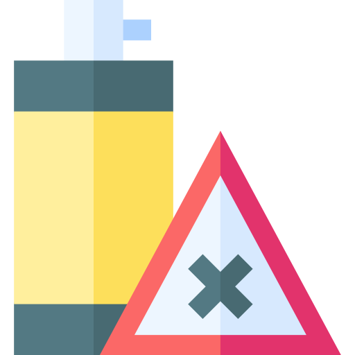 A hazardous waste warning sign with an exclamation mark inside a triangle.