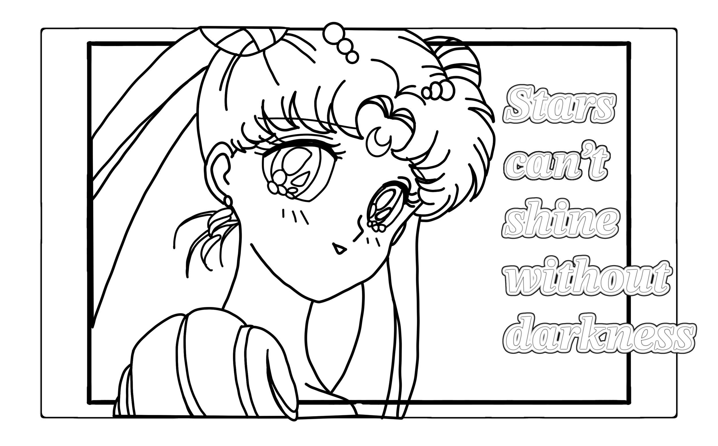 A Sailor Moon quote coloring page 🌙