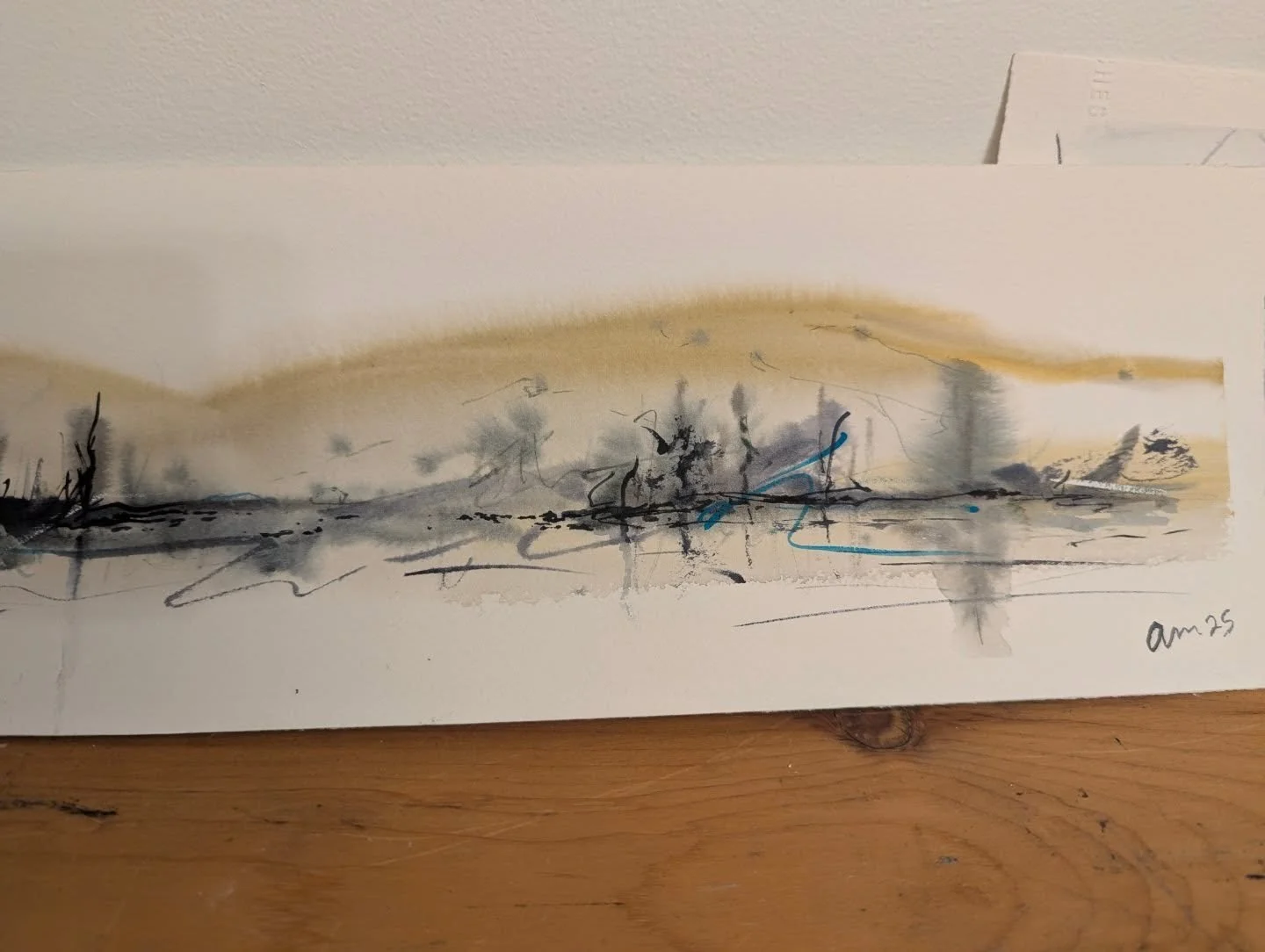 Feeling like this is quite an elegant little watercolor. Just 5 inches x 15. Ordering in a custom frame for this. Yum. 
#watercolorpainting #mgrahamwatercolors #arches #alanmarsdenart