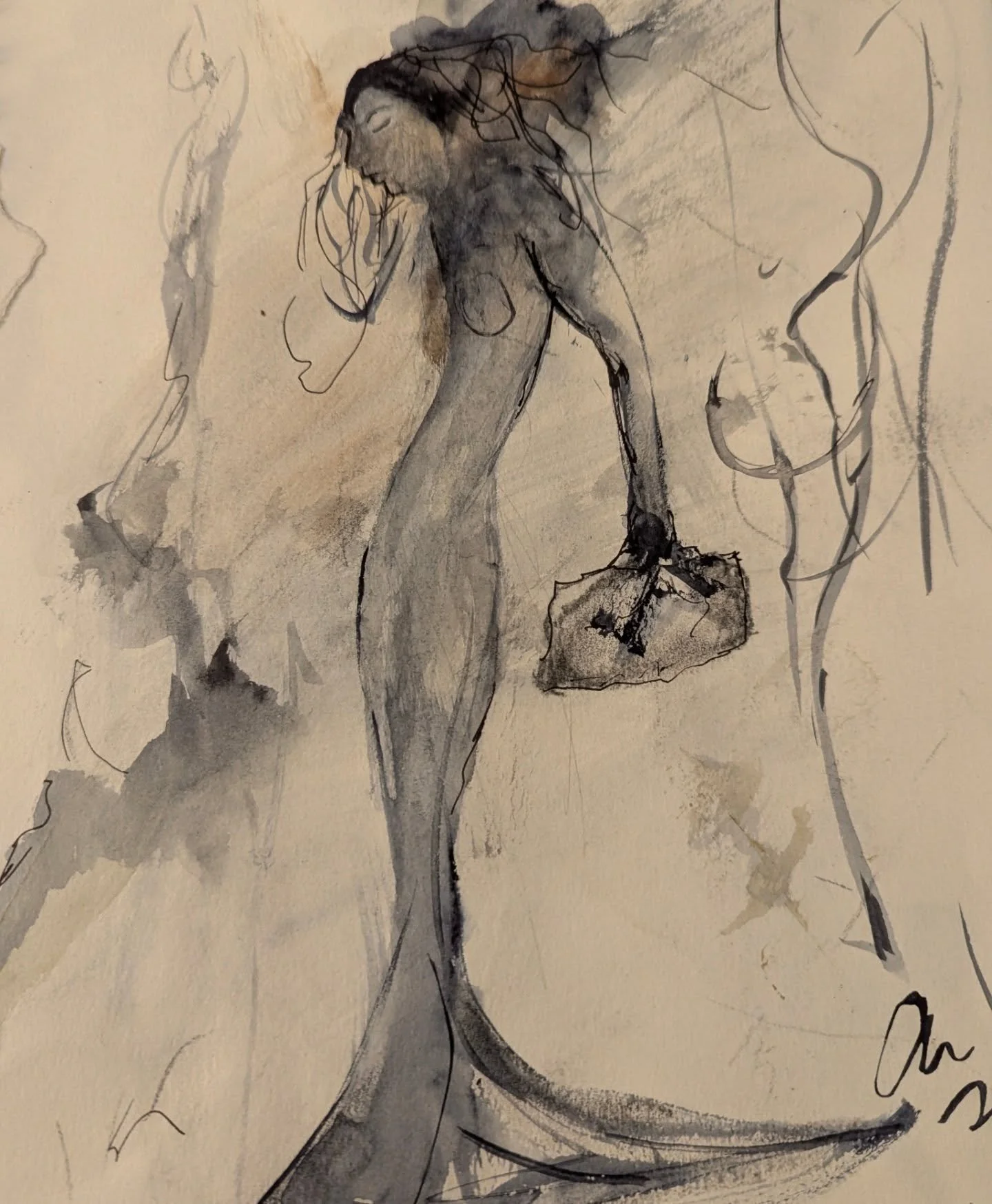 More 'Posh Ladies in Fanciful Places'. Ink and more ink. 
#ink #inkpainting #artistsoninstagram #paintingoftheday