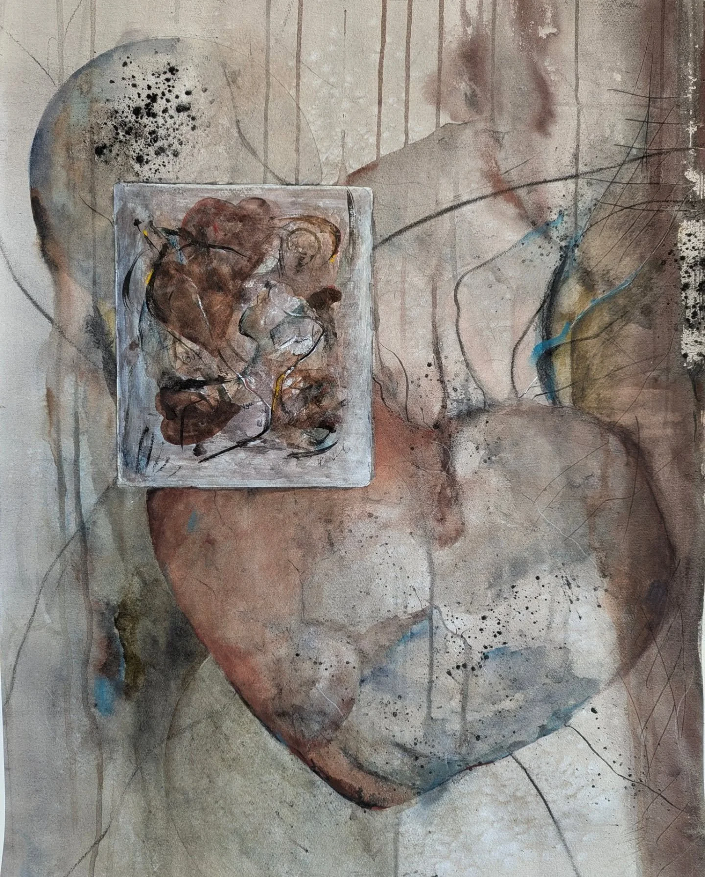 Revisiting this big piece with some added glazing and details.  It seems even more delicious to me now. 22x30 ink, charcoal, watercolor and who knows what else! 

#watercolour #fabrianoartistico #inkpainting #alanmarsdenart #thenakedcomposer #charcoa