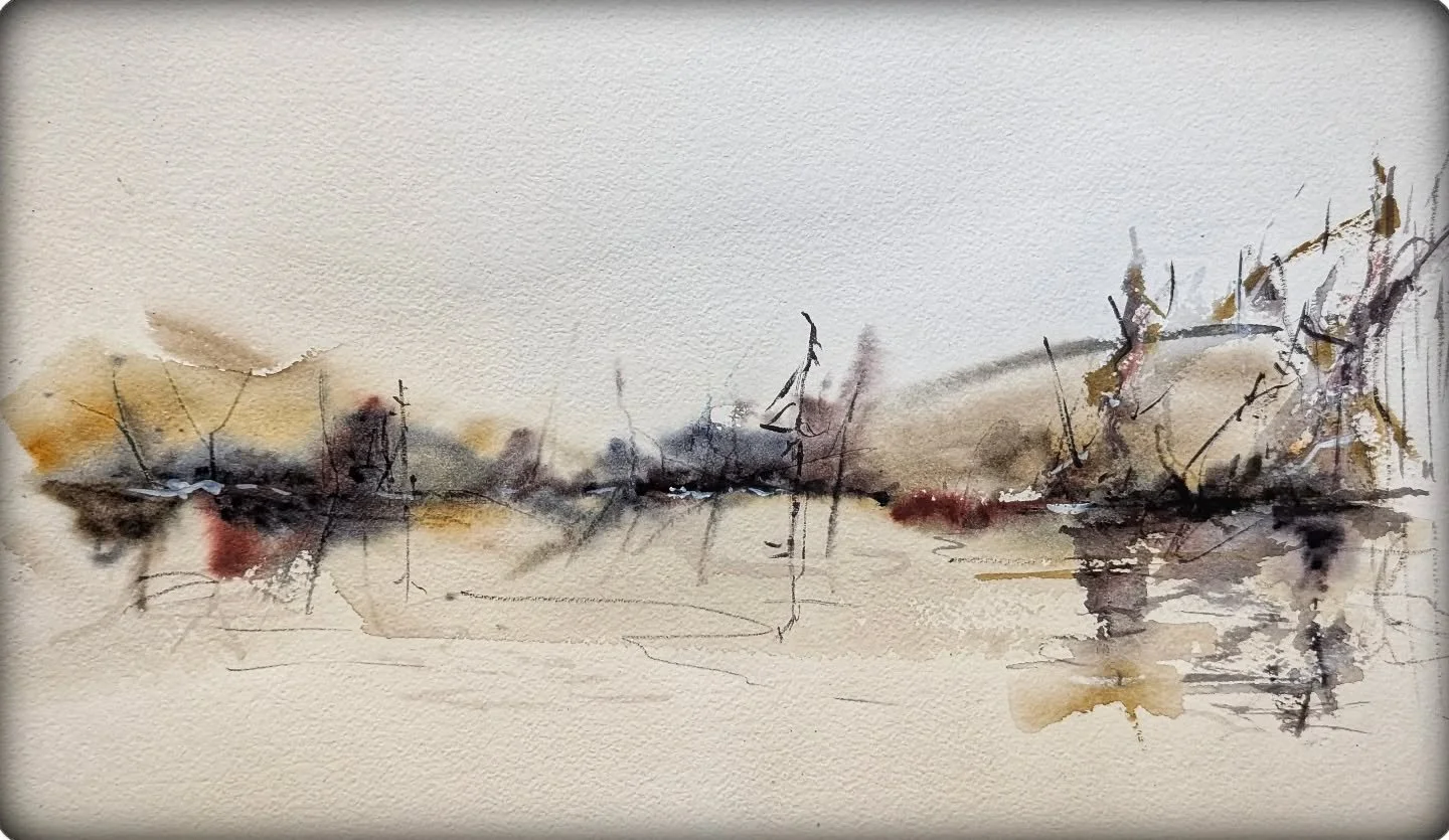 Another waterscape bounty. 15x8 watercolor. 
#watercolour #artistsofinstagram #alanmarsdenart #mgrahamwatercolors #artismusic