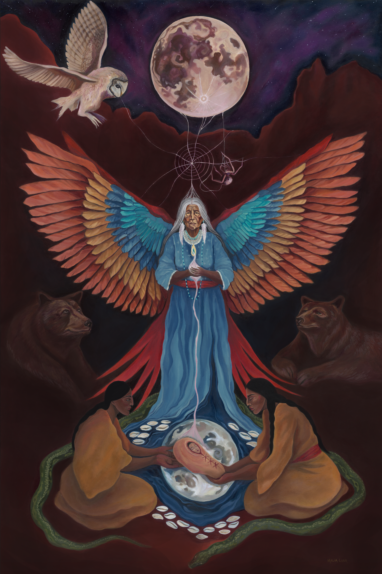 "Grandmother's Blessing" 
Acrylic on canvas, 2026