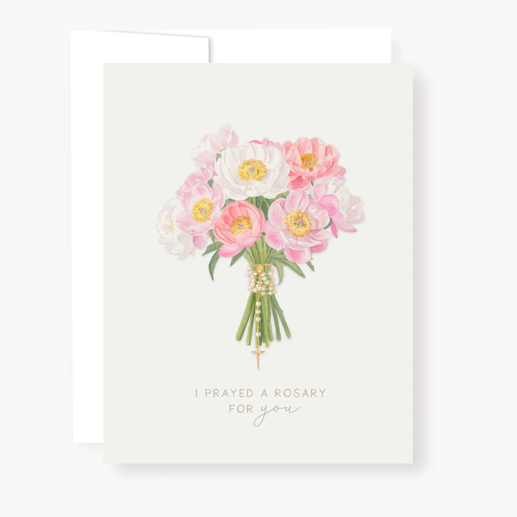 Rosary Card | Bouquet | Mixed Peonies