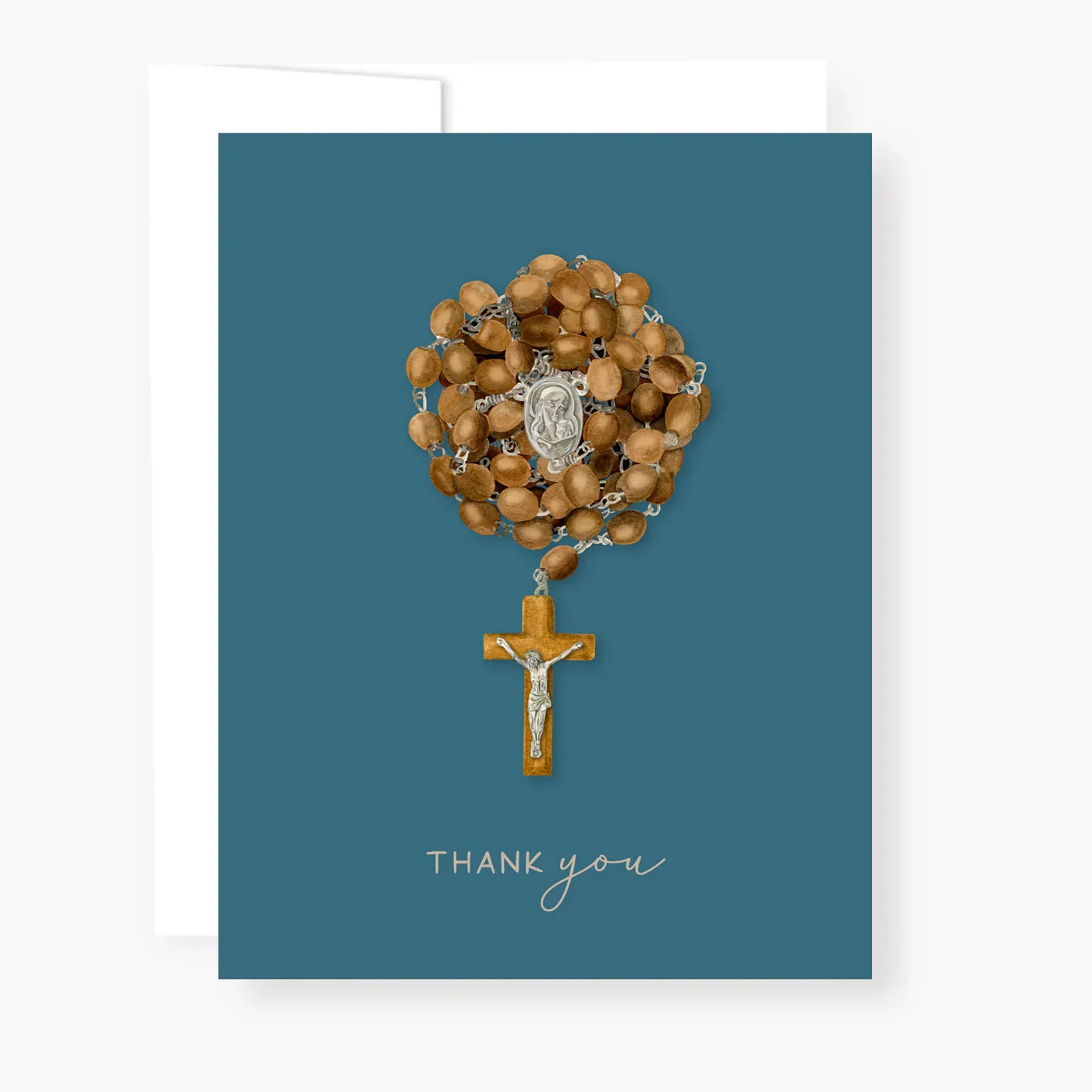 Rosary Card | Wooden Rosary | Teal | Thank You