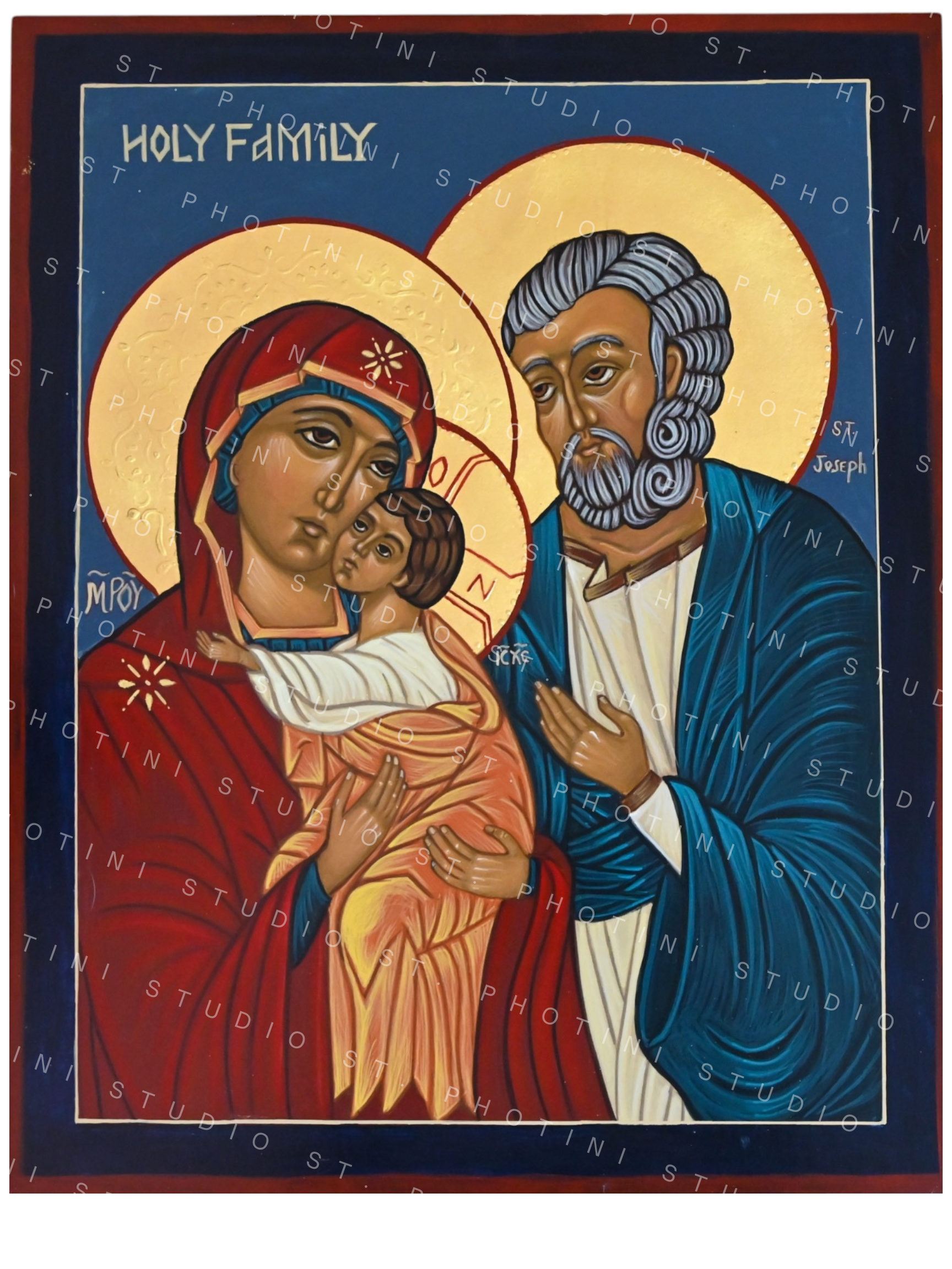 Holy Family (Blue) Icon Plaque