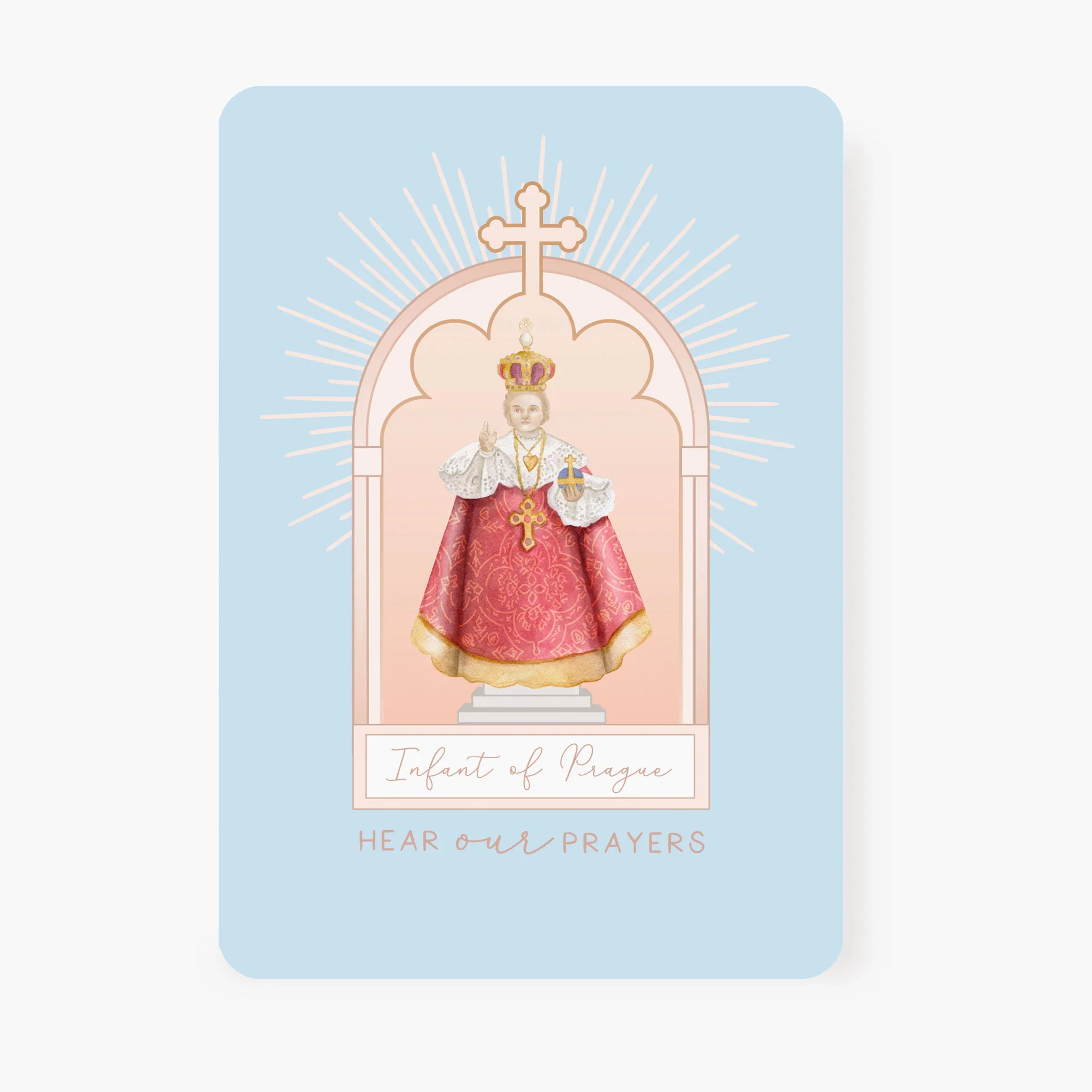 Infant of Prague Novena Prayer Card | Blue