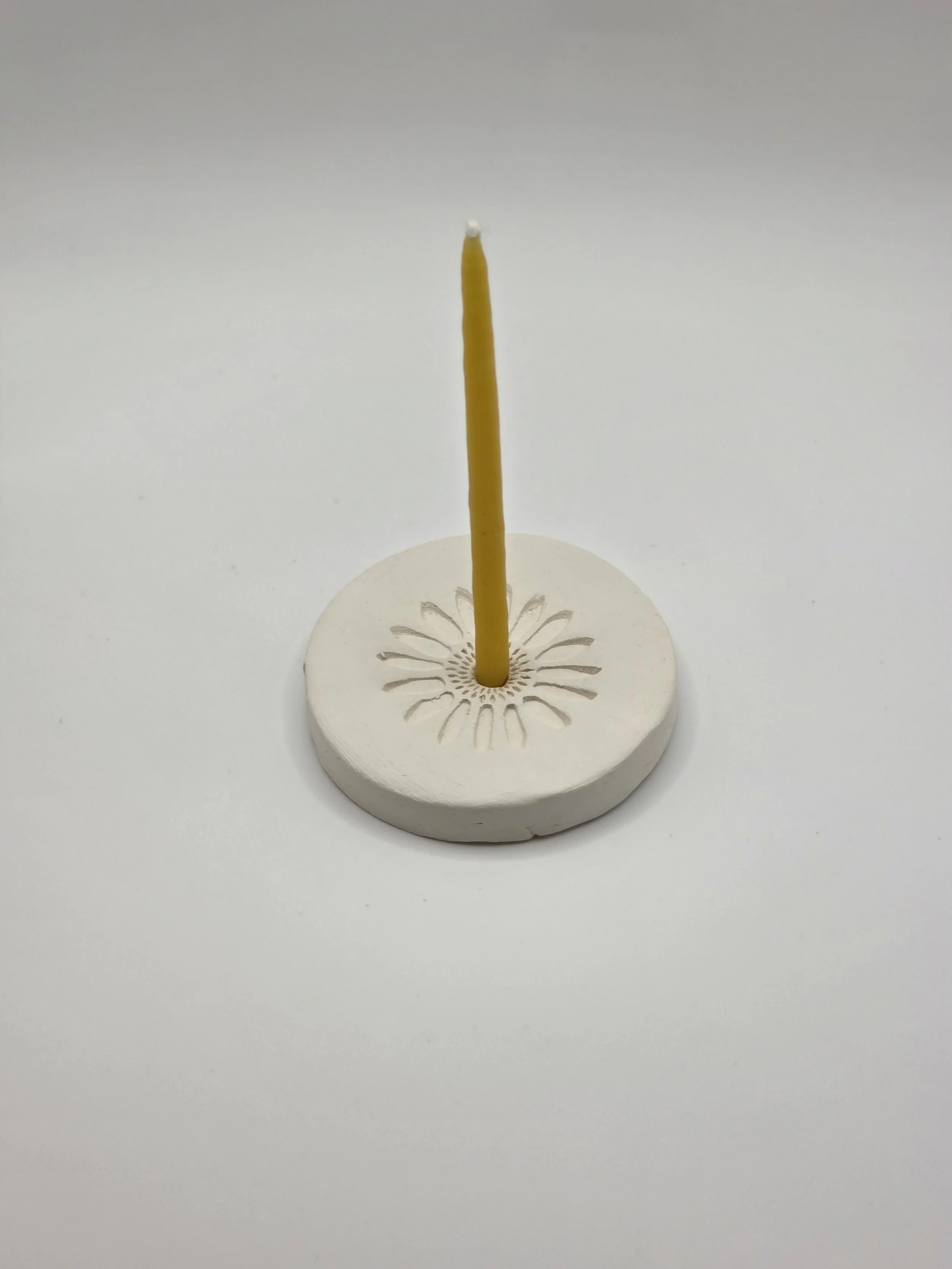 Handmade Flower Clay Candle Base