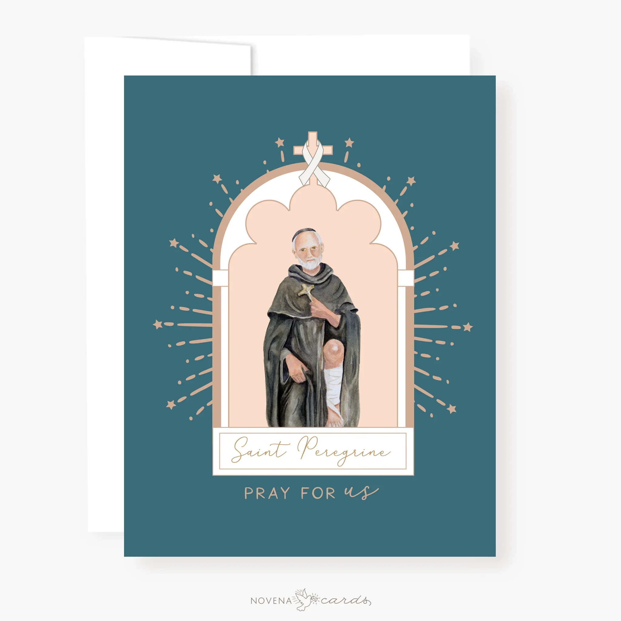 St. Peregrine Novena Card | Blue Green