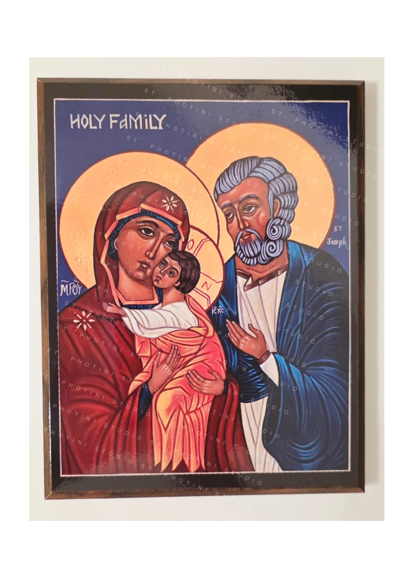 Holy Family (Blue) Icon Plaque
