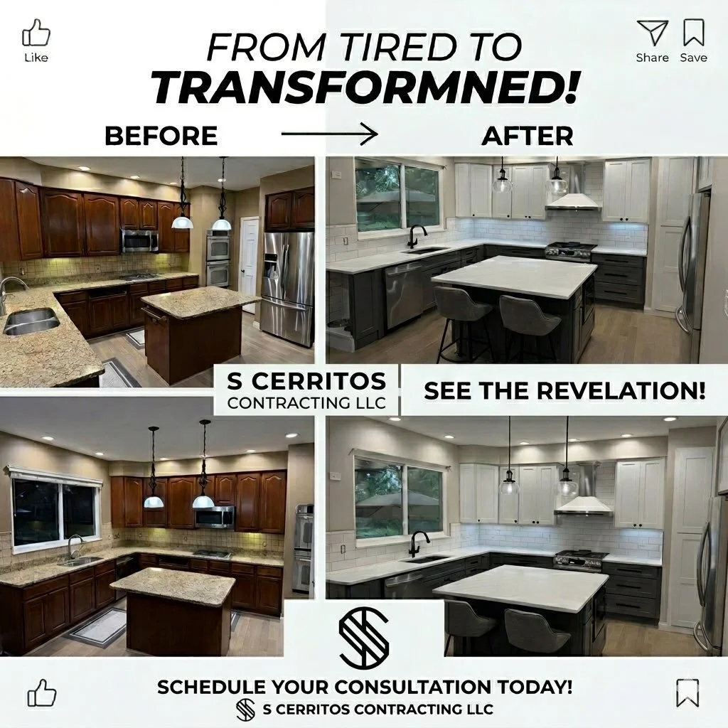 Check out one of our most recent projects. A beautiful result with another happy client. Check us out at Scerritos.com!!🏡 Ready to Upgrade Your Kitchen or Bathroom? 🔨
If you&rsquo;ve been dreaming of a modern kitchen with better workflow, or a clea