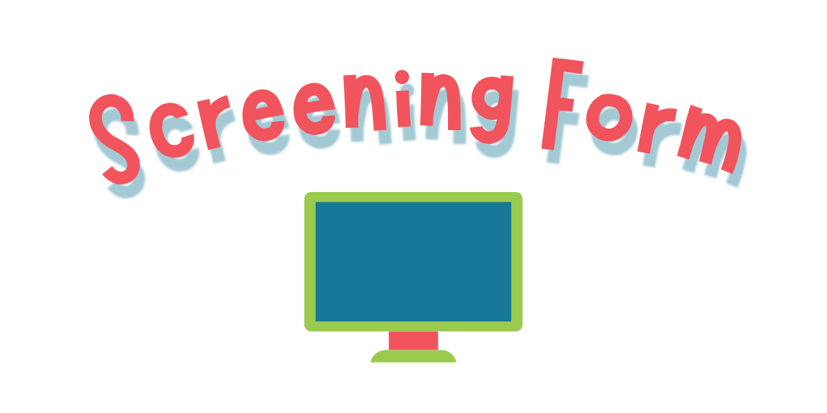 Screening Form Graphic for a form used to schedule a speech/language screening at area schools.