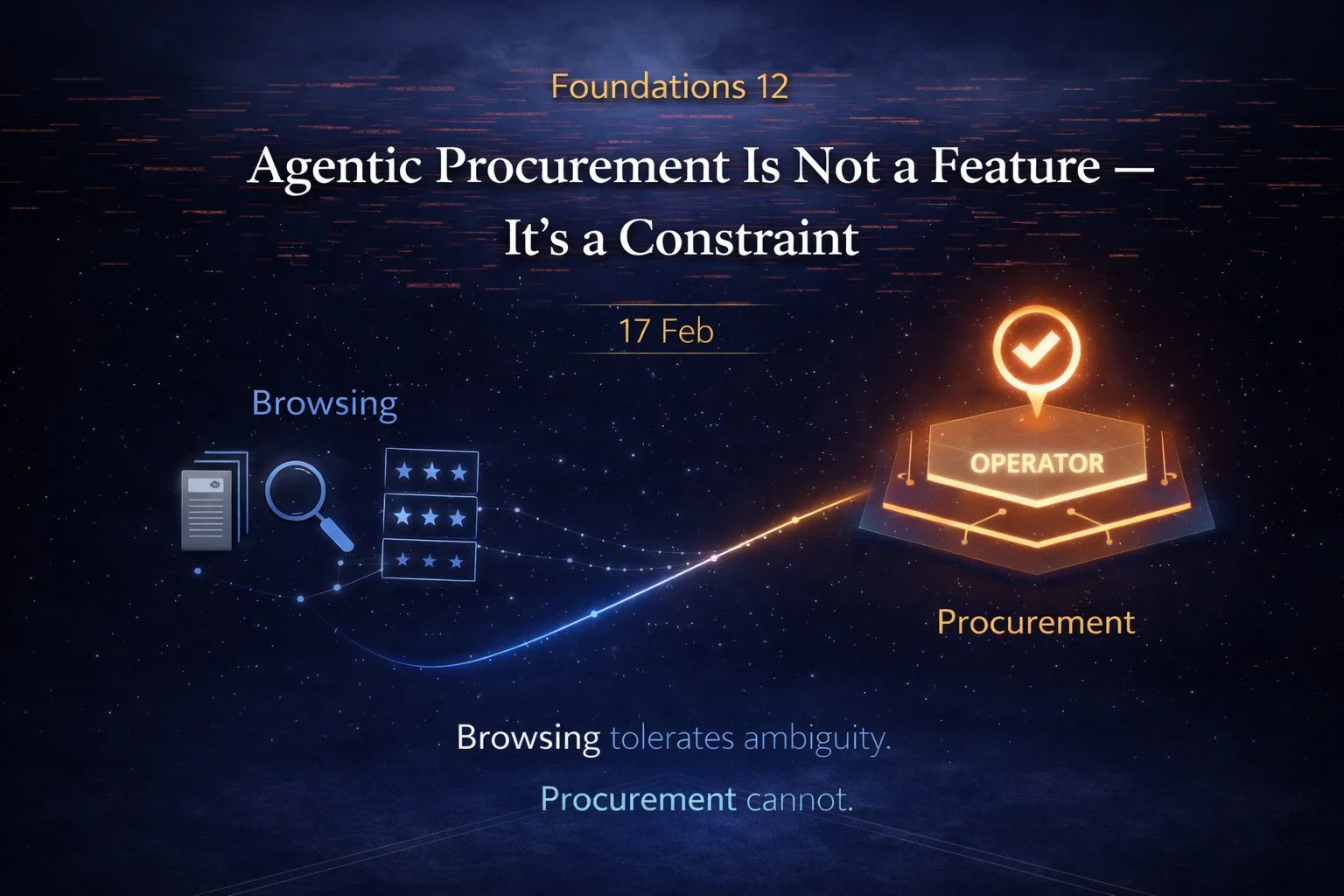 Foundations 12: Agentic Procurement Is Not a Feature — It’s a Constraint