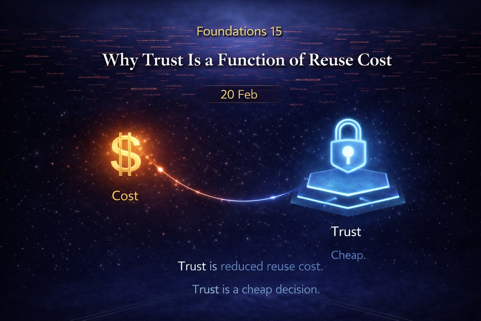 Foundations 15: Why Trust Is a Function of Reuse Cost