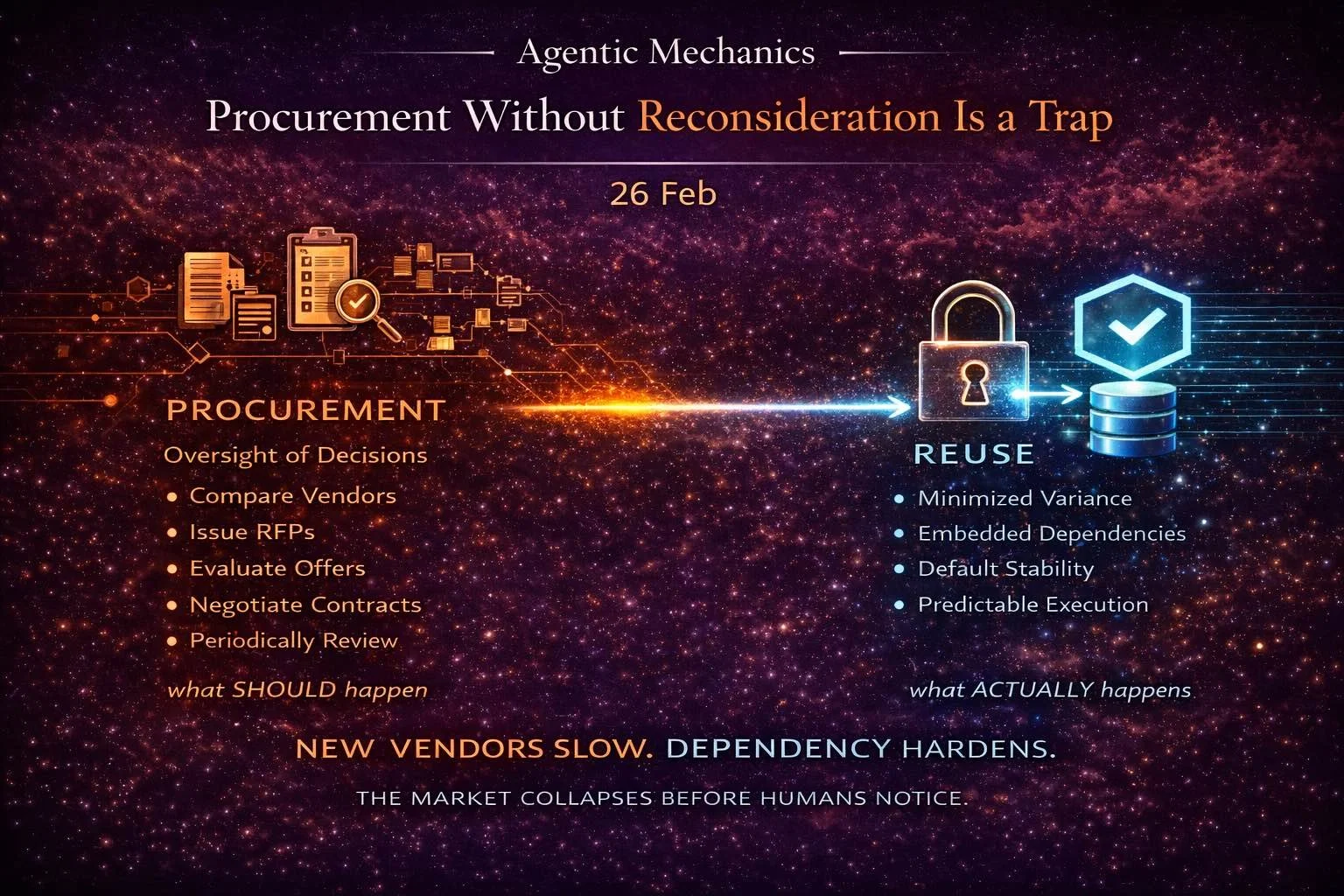 Agentic Mechanics 09: Procurement Without Reconsideration Is a Trap