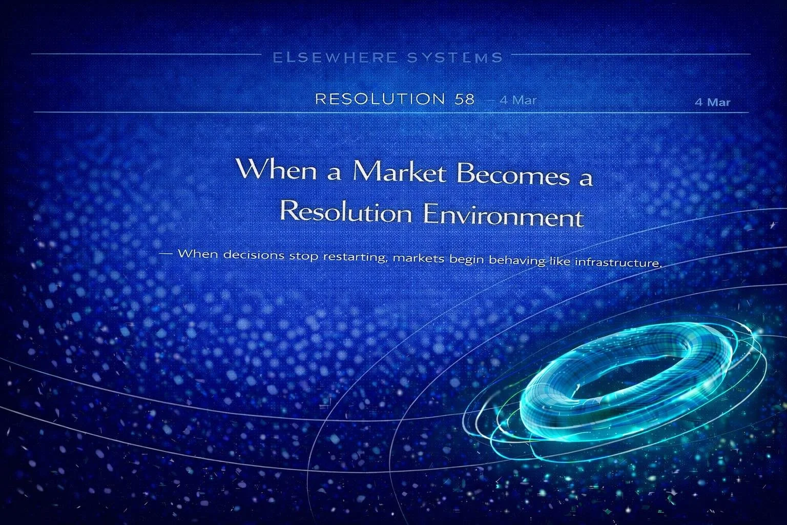 When a Market Becomes a Resolution Environment