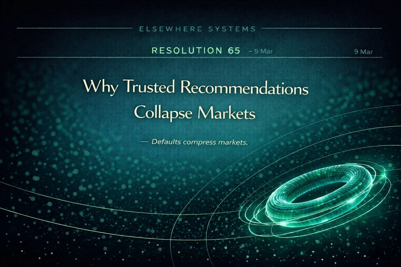 Why Trusted Recommendations Collapse Markets