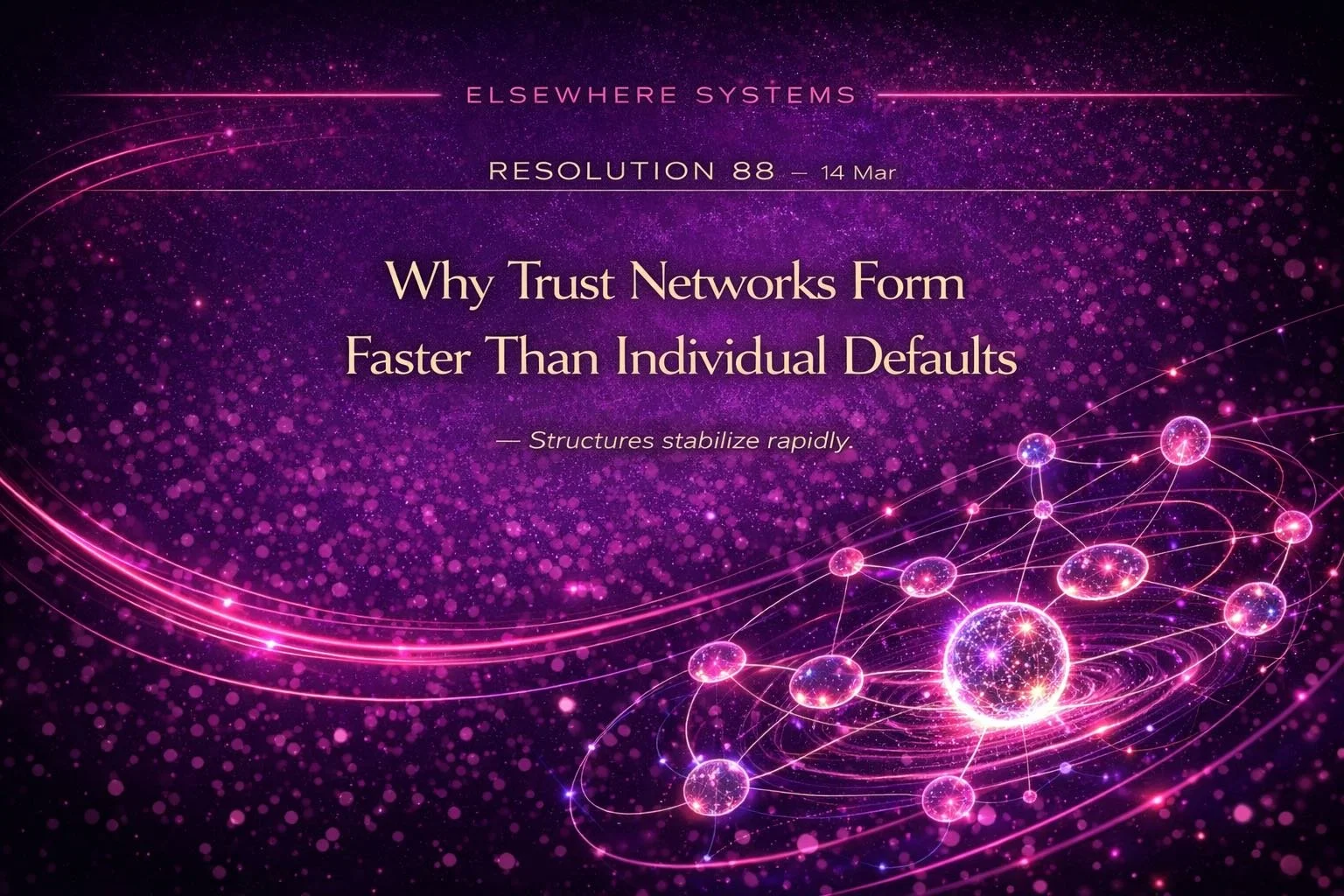 Why Trust Networks Form Faster Than Individual Defaults