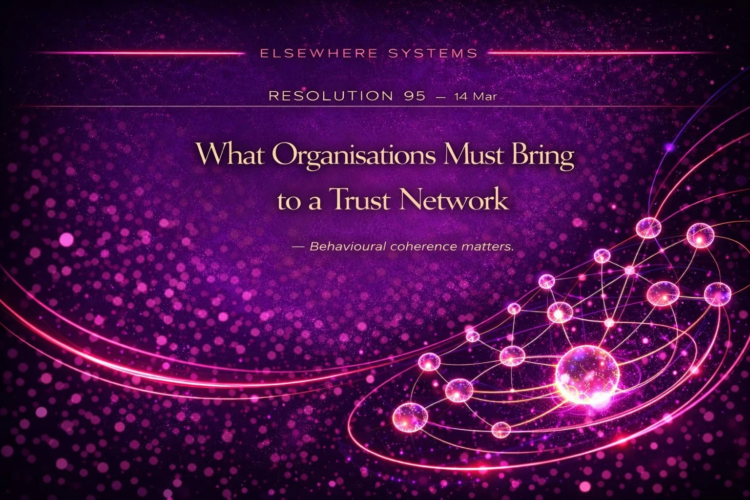 What Organisations Must Bring to a Trust Network