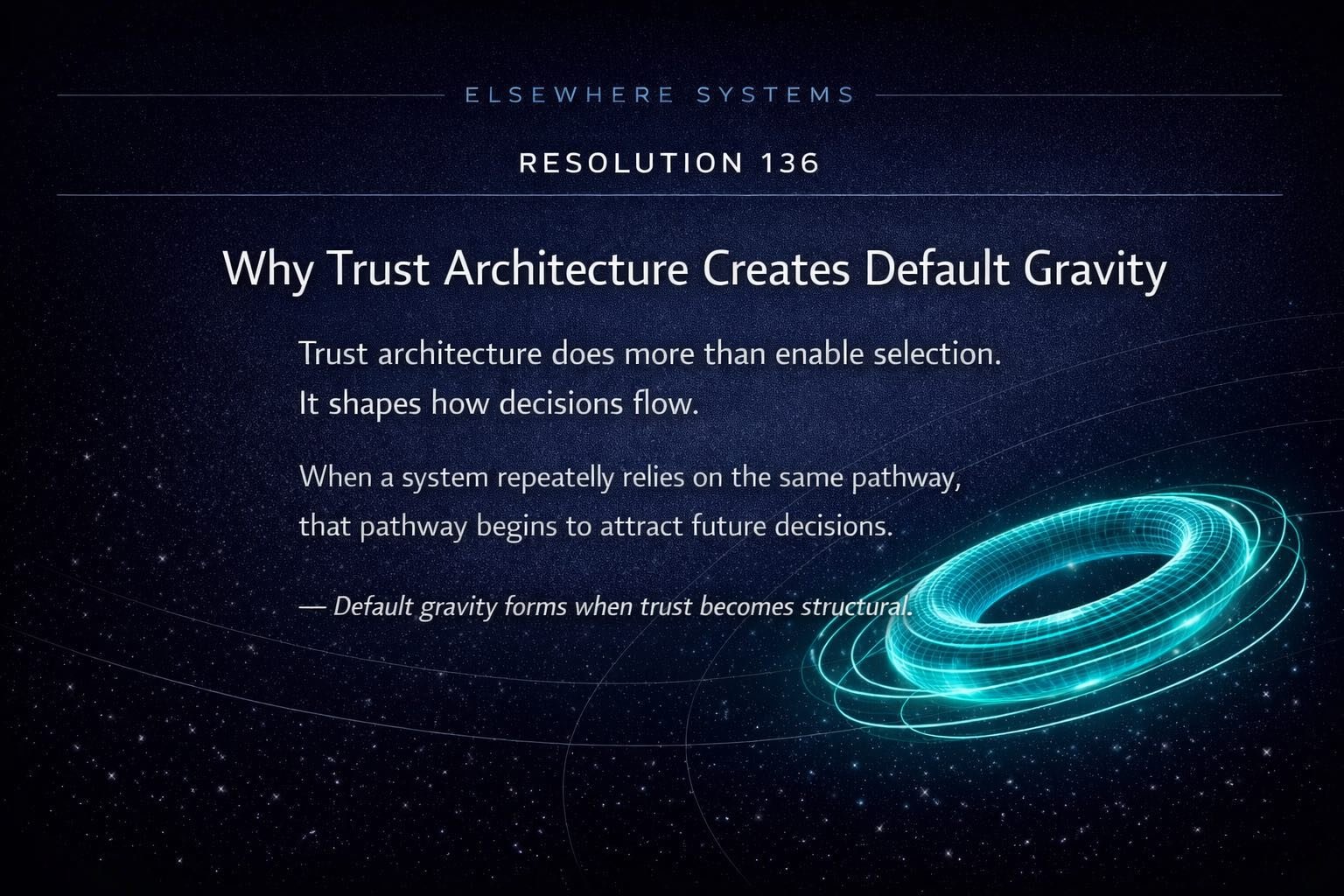 Why Trust Architecture Creates Default Gravity